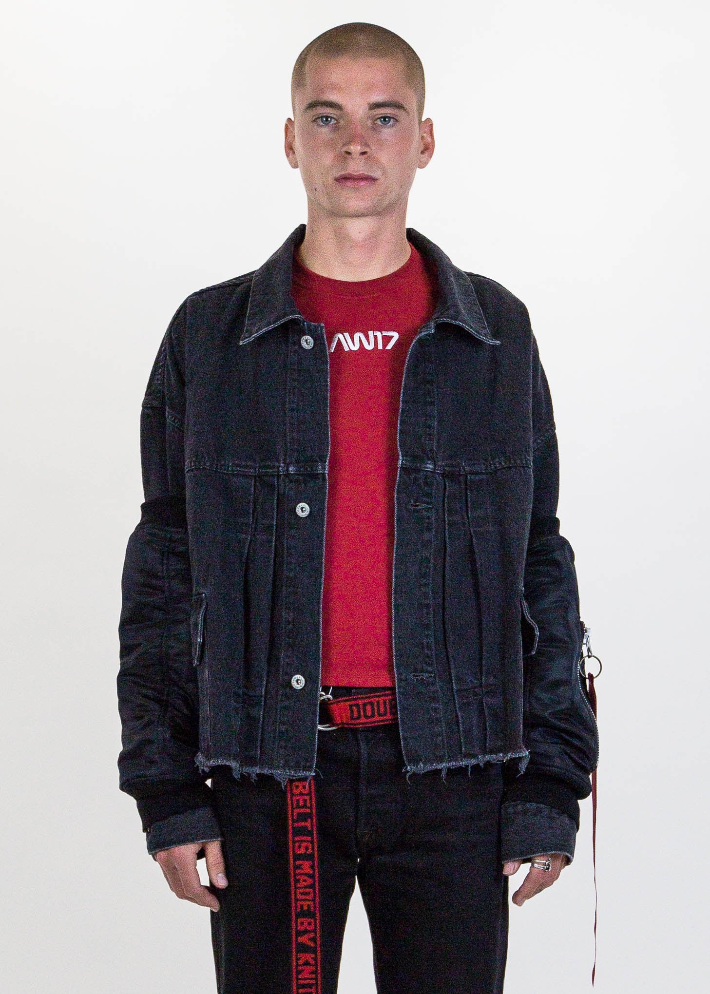 Black Arm Warmers of Bomber Jacket - Image 3