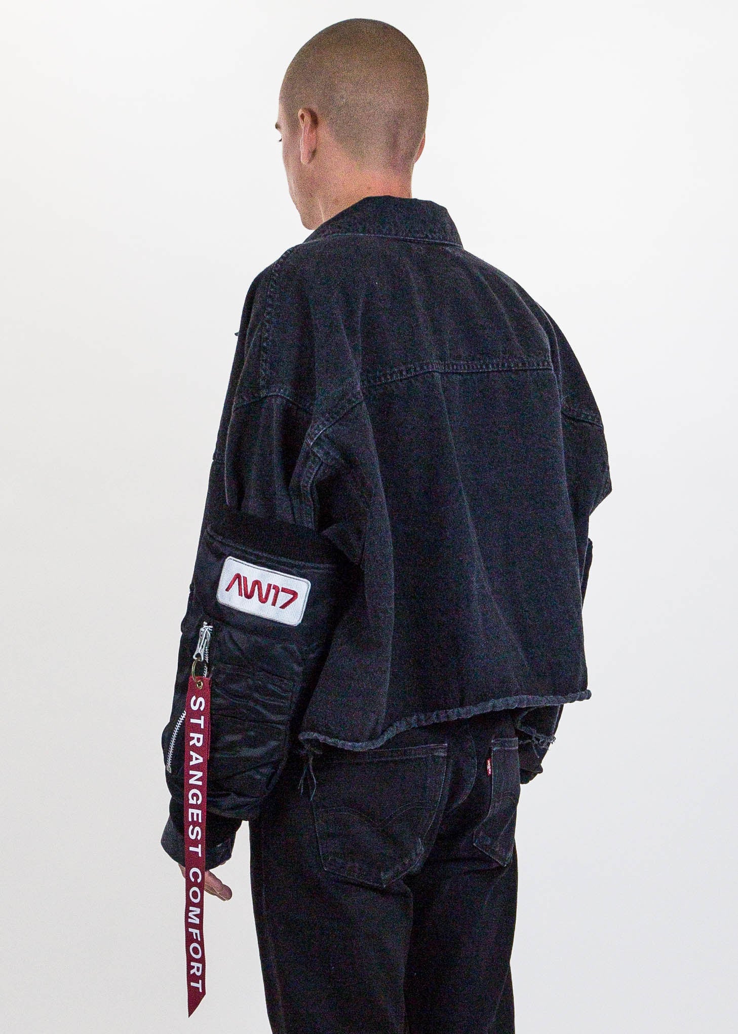 Black Arm Warmers of Bomber Jacket - Image 5