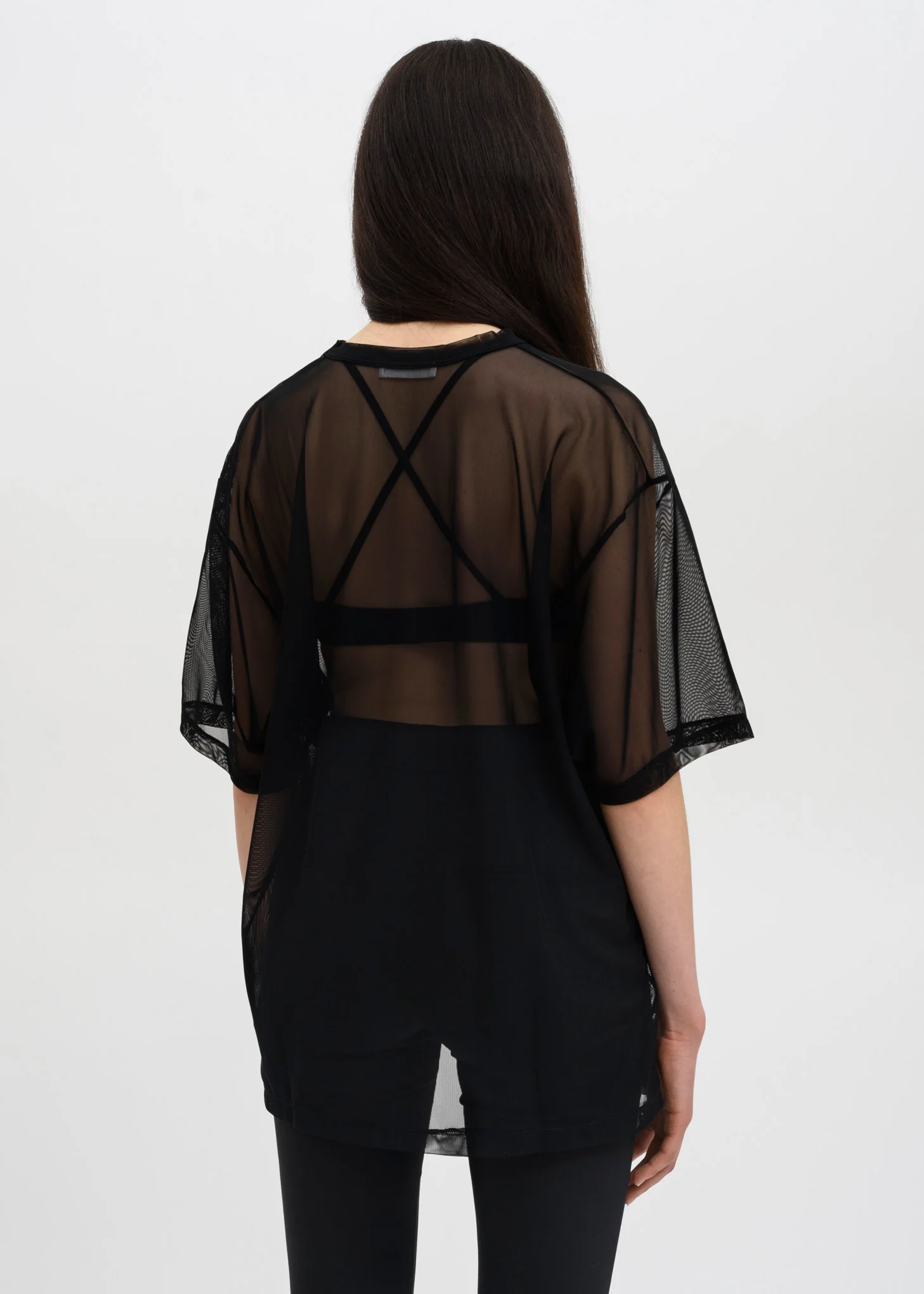 Black Arno Mesh Print T-Shirt - Image 3
