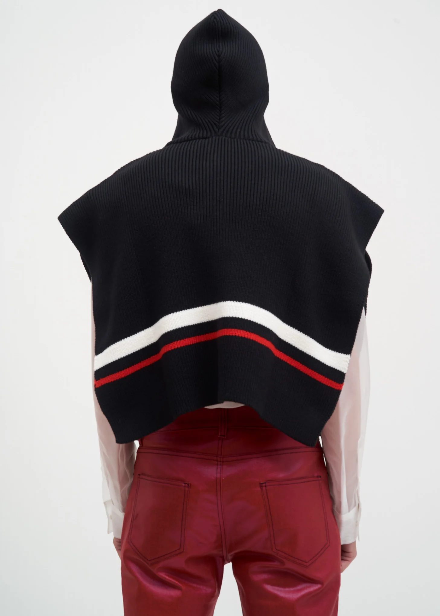 Black Arran Hooded Zip Poncho - Image 4