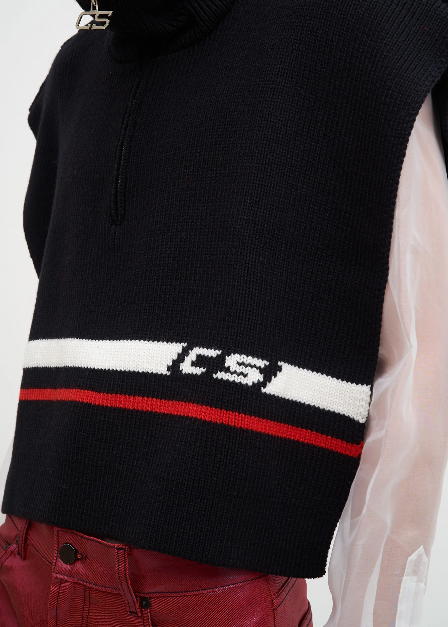 Black Arran Hooded Zip Poncho - Image 5