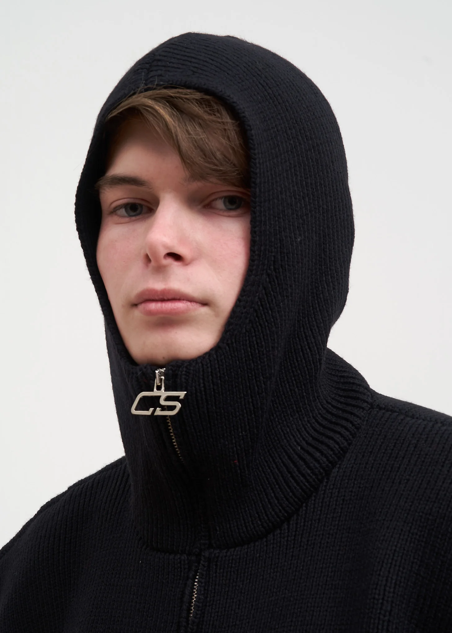 Black Arran Hooded Zip Poncho - Image 7