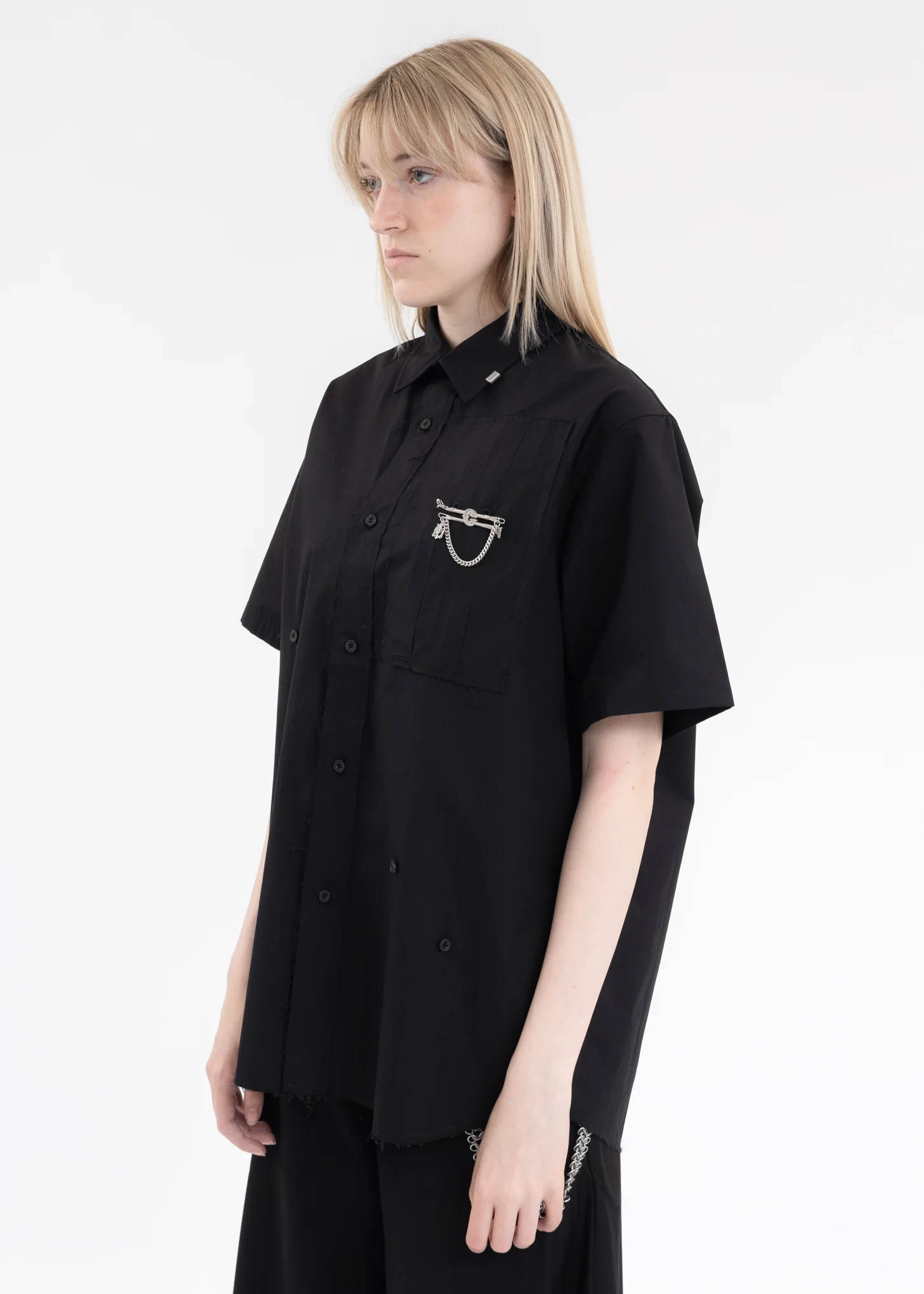 Black Asteroid Raw Edge Shirt - Image 3
