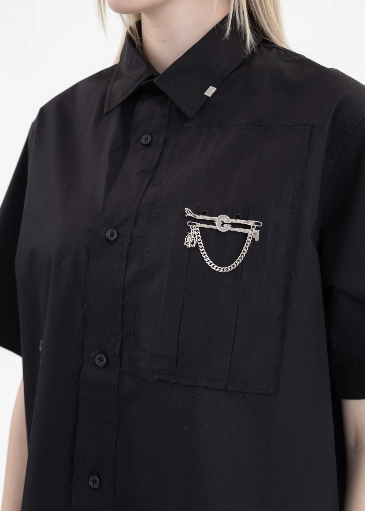 Black Asteroid Raw Edge Shirt - Image 4