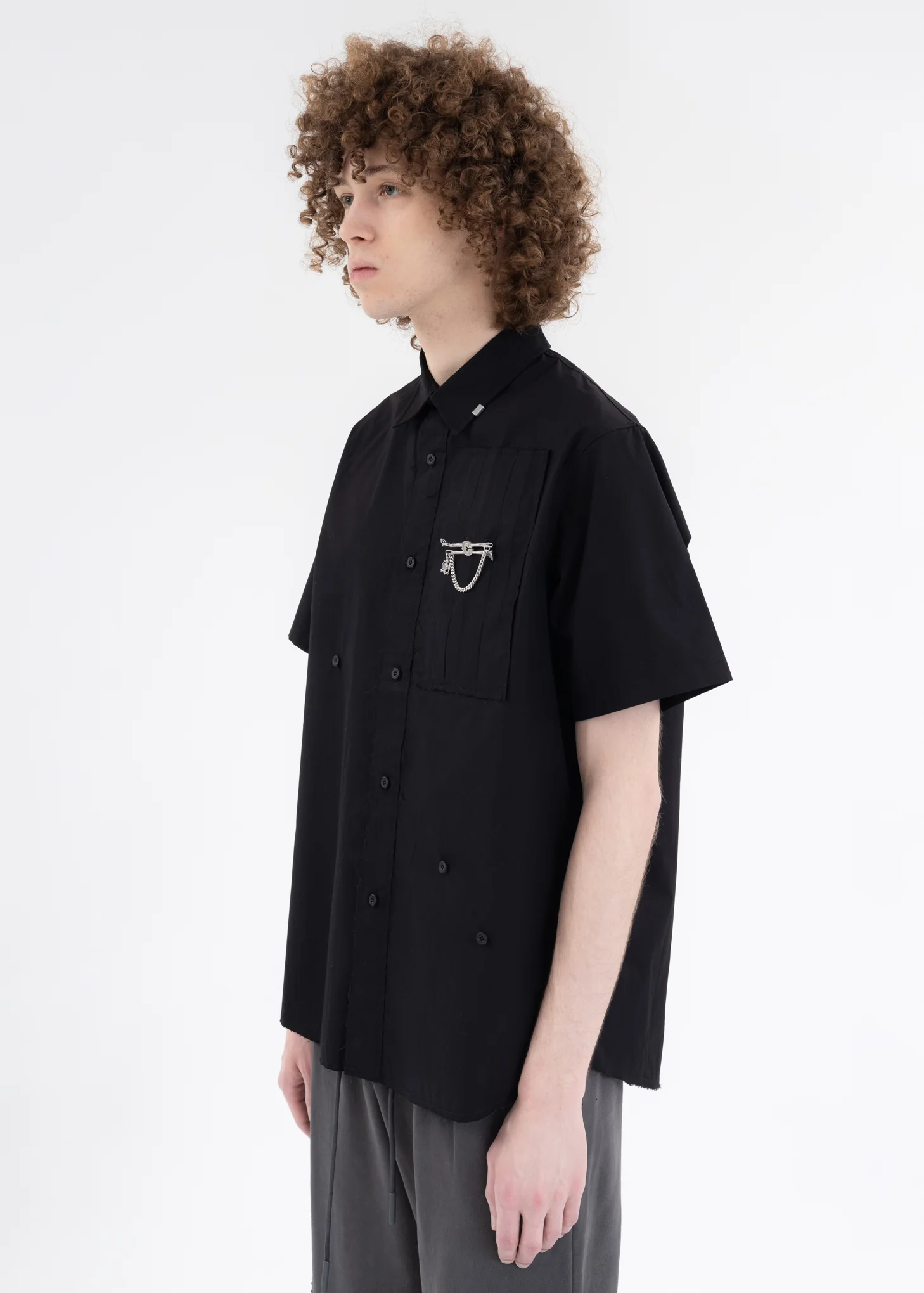 Black Asteroid Raw Edge Shirt - Image 3