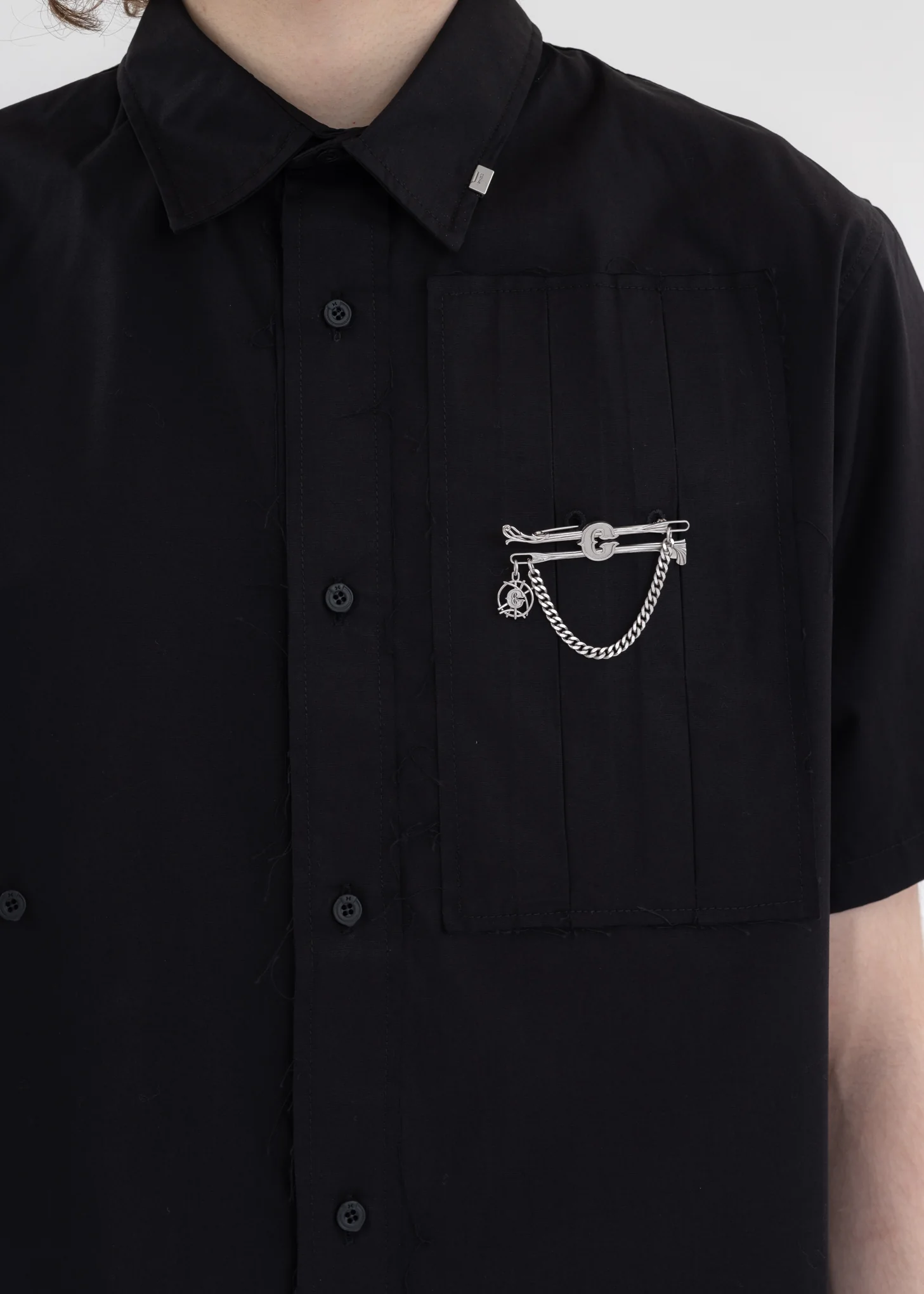Black Asteroid Raw Edge Shirt - Image 4