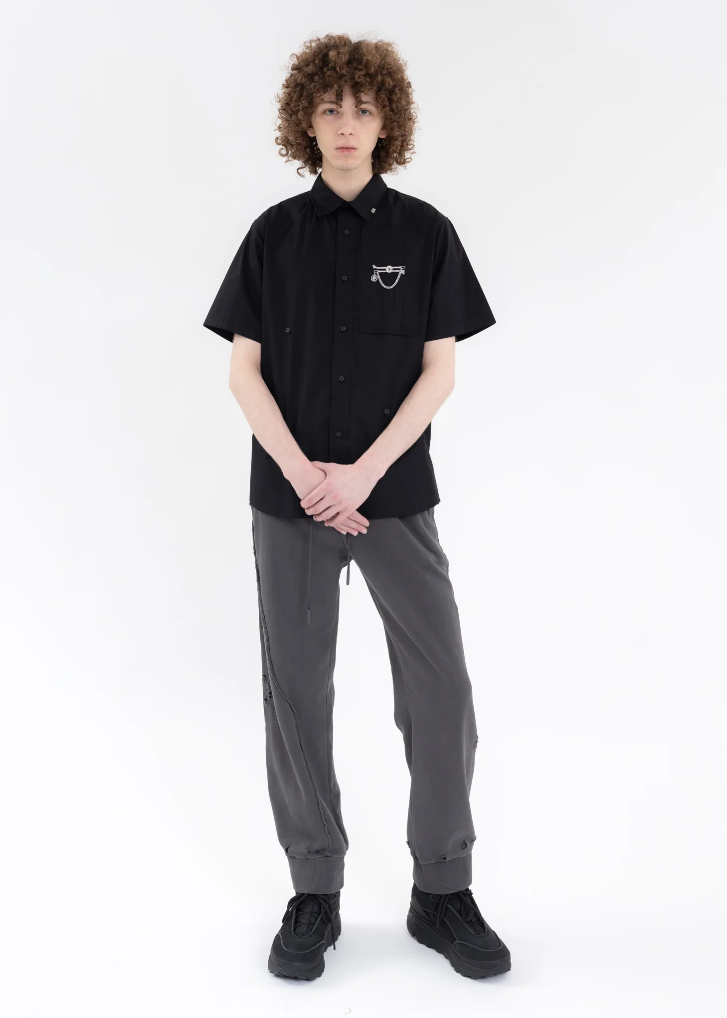 Black Asteroid Raw Edge Shirt - Image 5