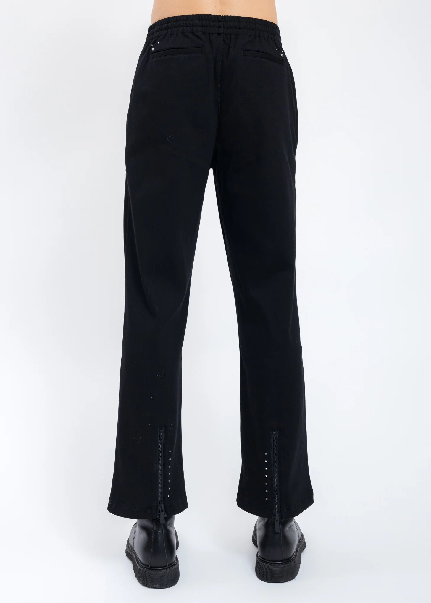 Black Asteroid Rivet Zippered Sweatpants - Image 2