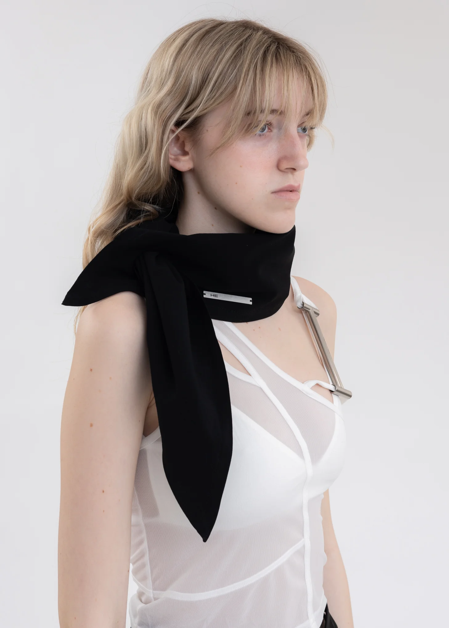 Black ASYMMETRIC BANDANA - Image 4