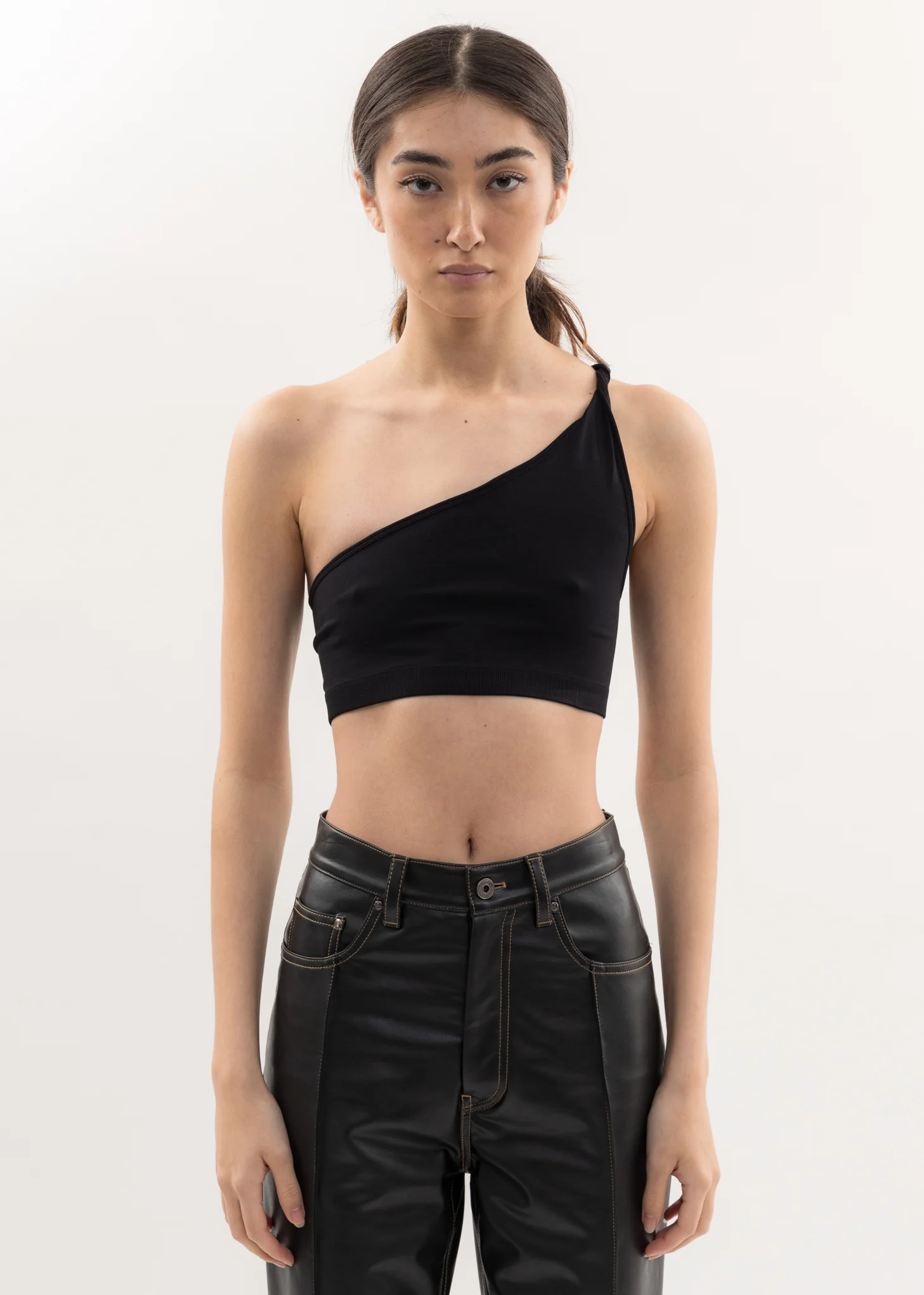 Black Asymmetric Twist Bra
