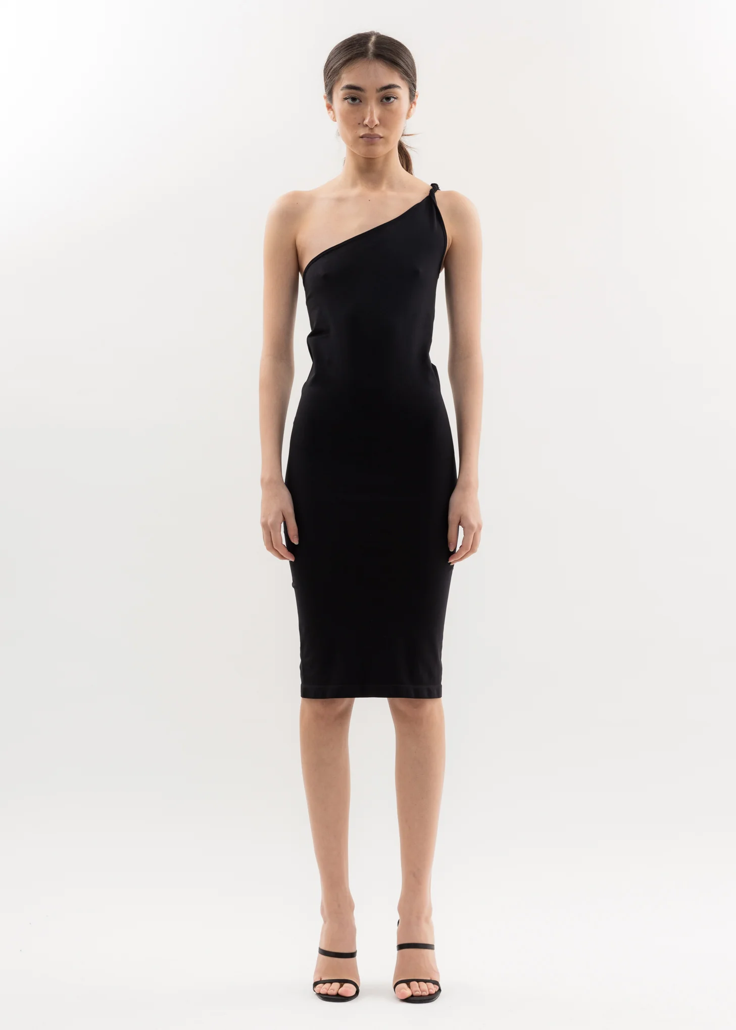 Black Asymmetric Twist Dress