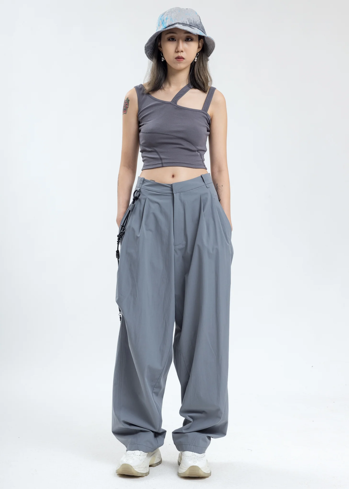 Grey Asymmetrical Tank Top - Image 5