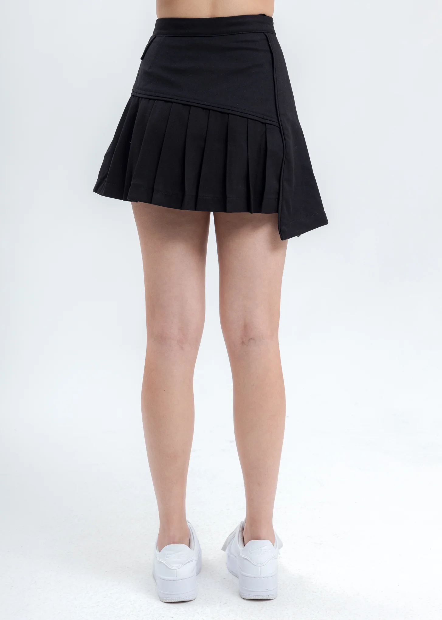 Black Asymmetrical Tennis Skirt - Image 4