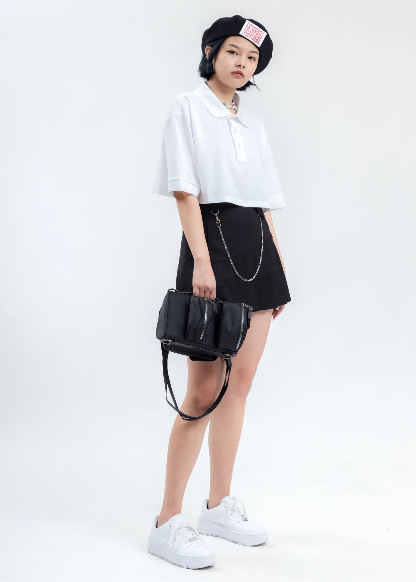 Black Asymmetrical Tennis Skirt - Image 5