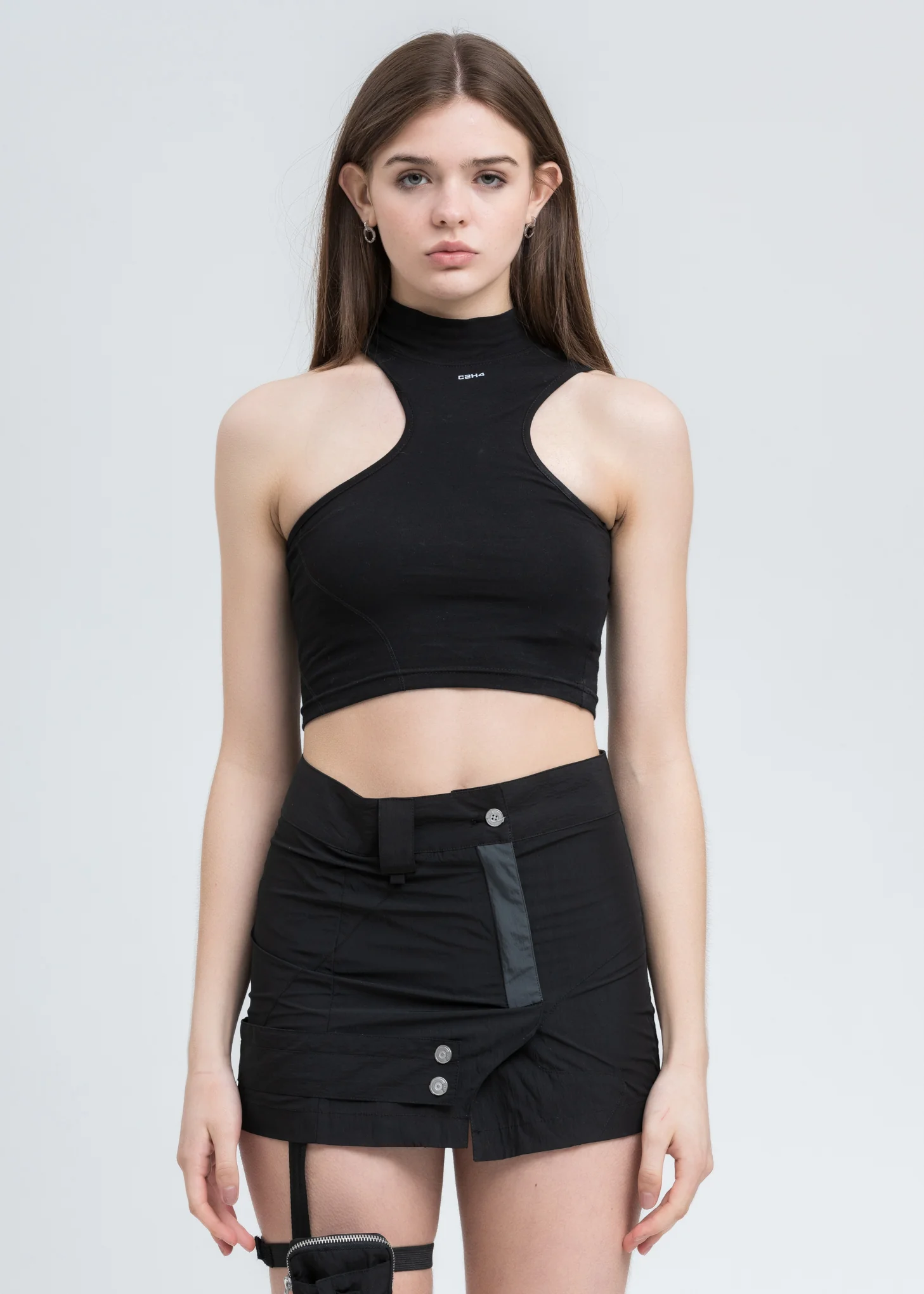 Black Asymmetry Women Tactical Two-Piece - Image 2