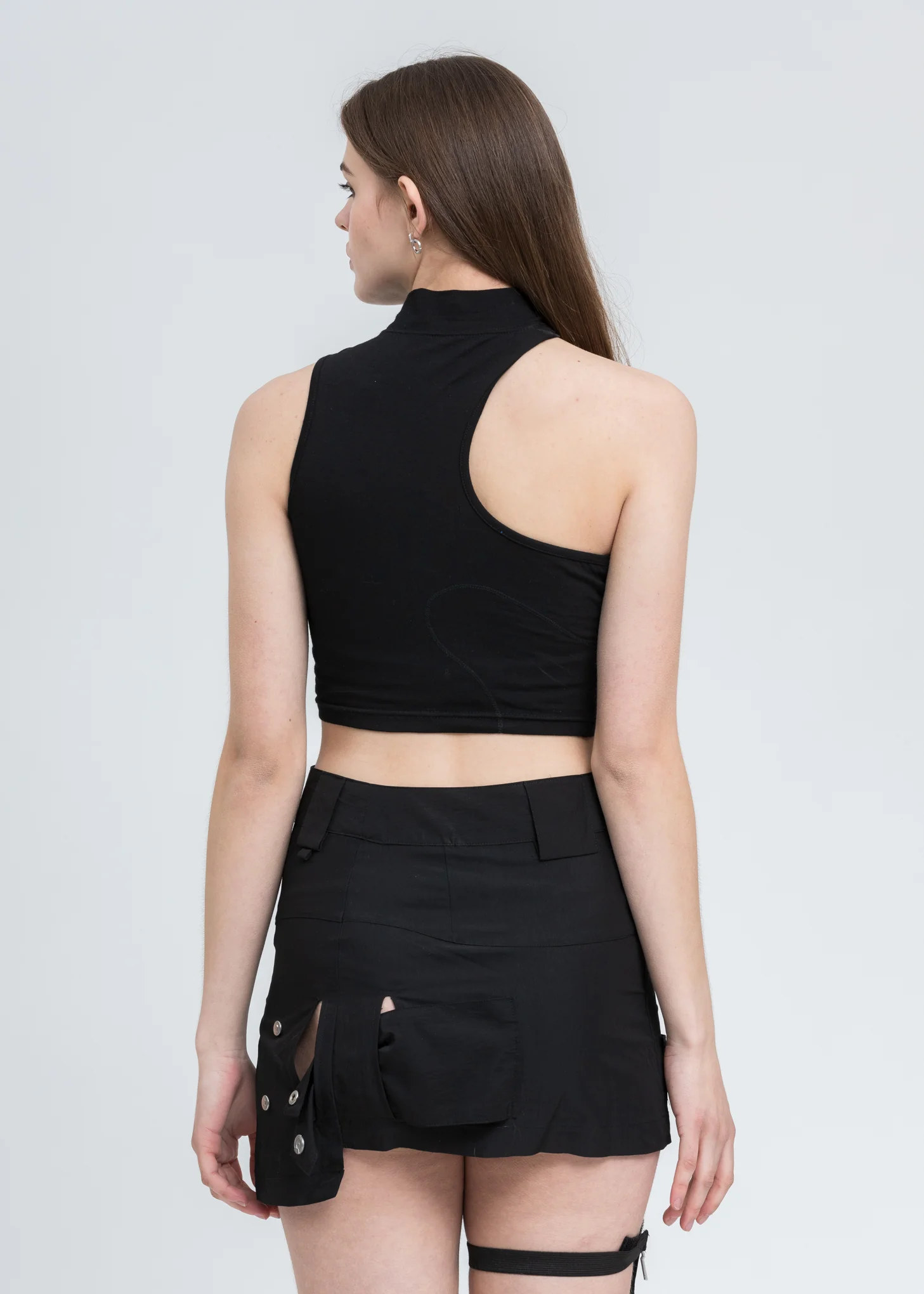 Black Asymmetry Women Tactical Two-Piece - Image 7