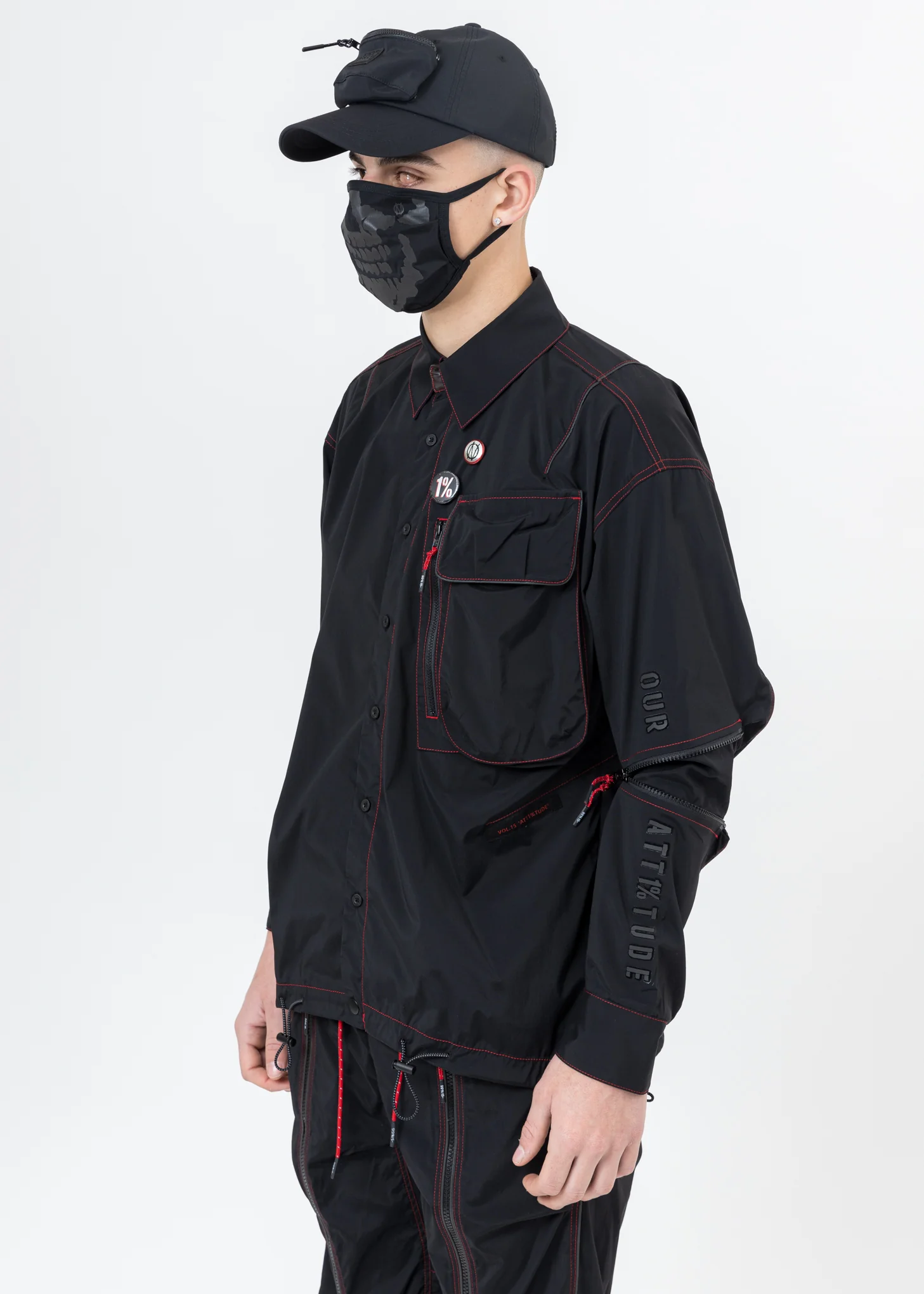 Black ATT1%TUDE Line Shirt - Image 4