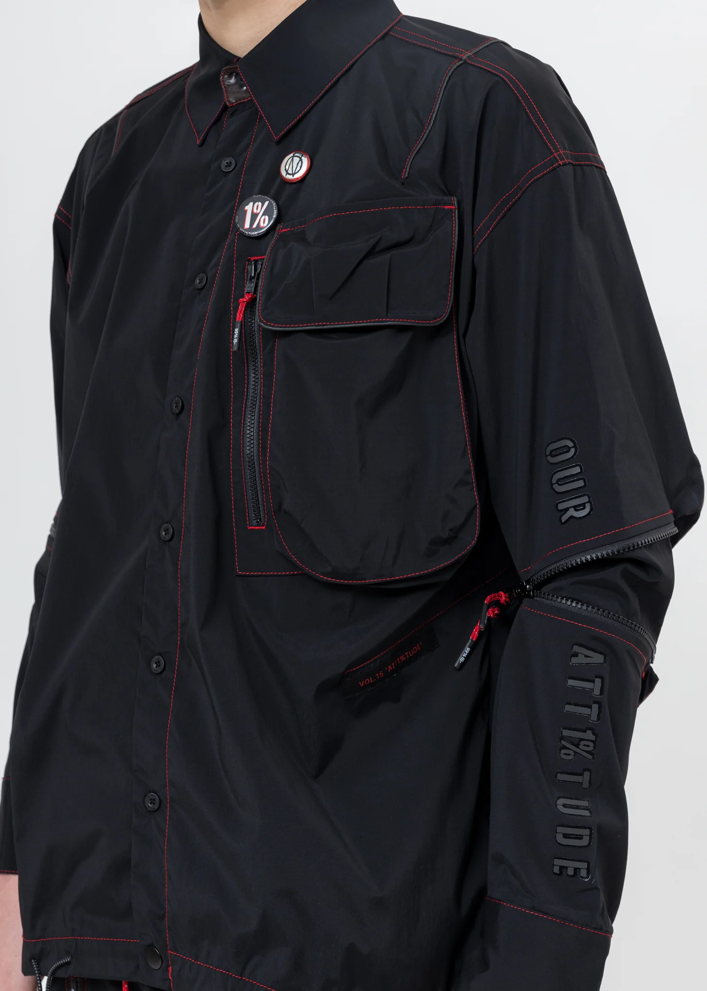 Black ATT1%TUDE Line Shirt - Image 5