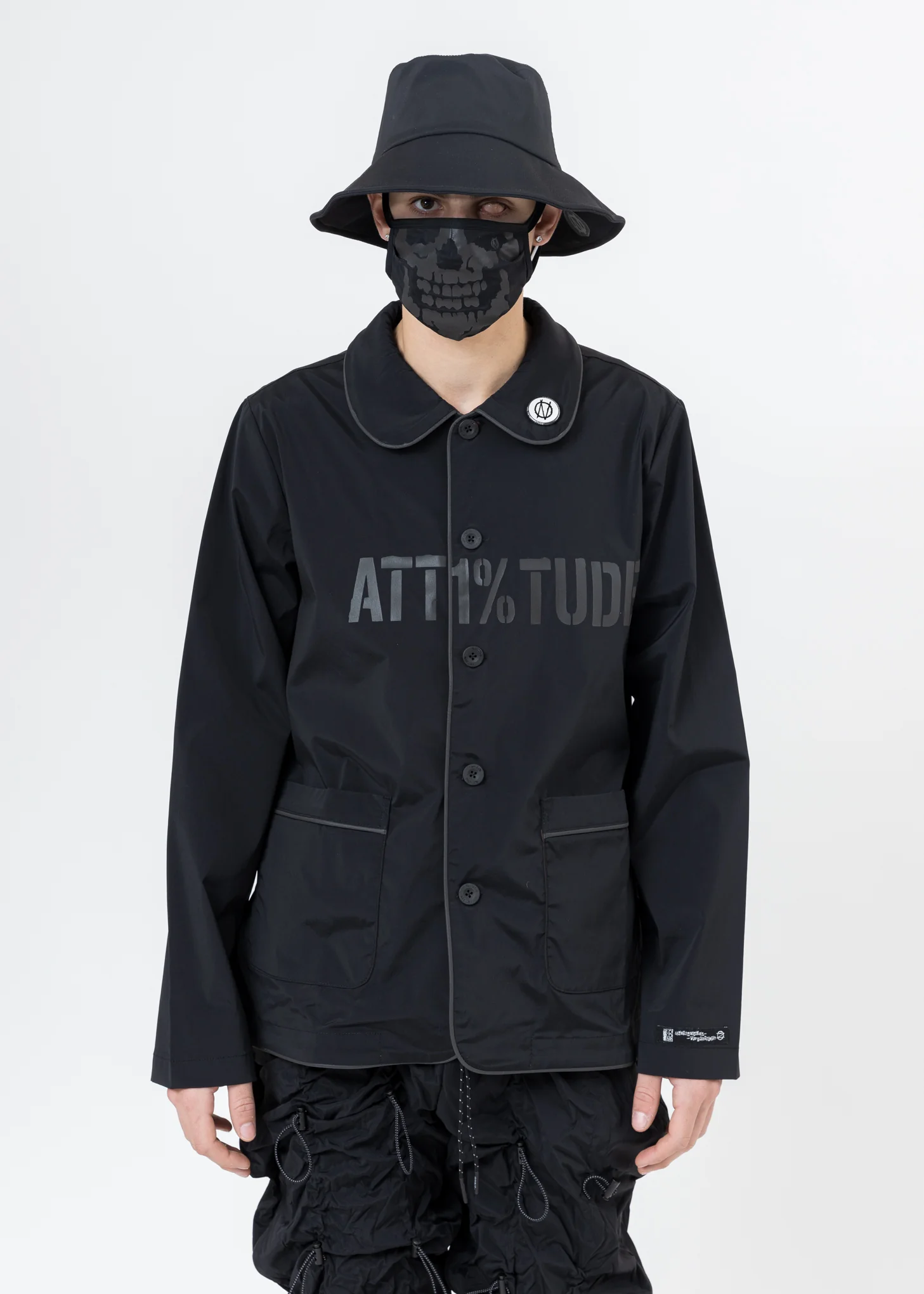 Black "ATT1%TUDE" Pajama Shirt