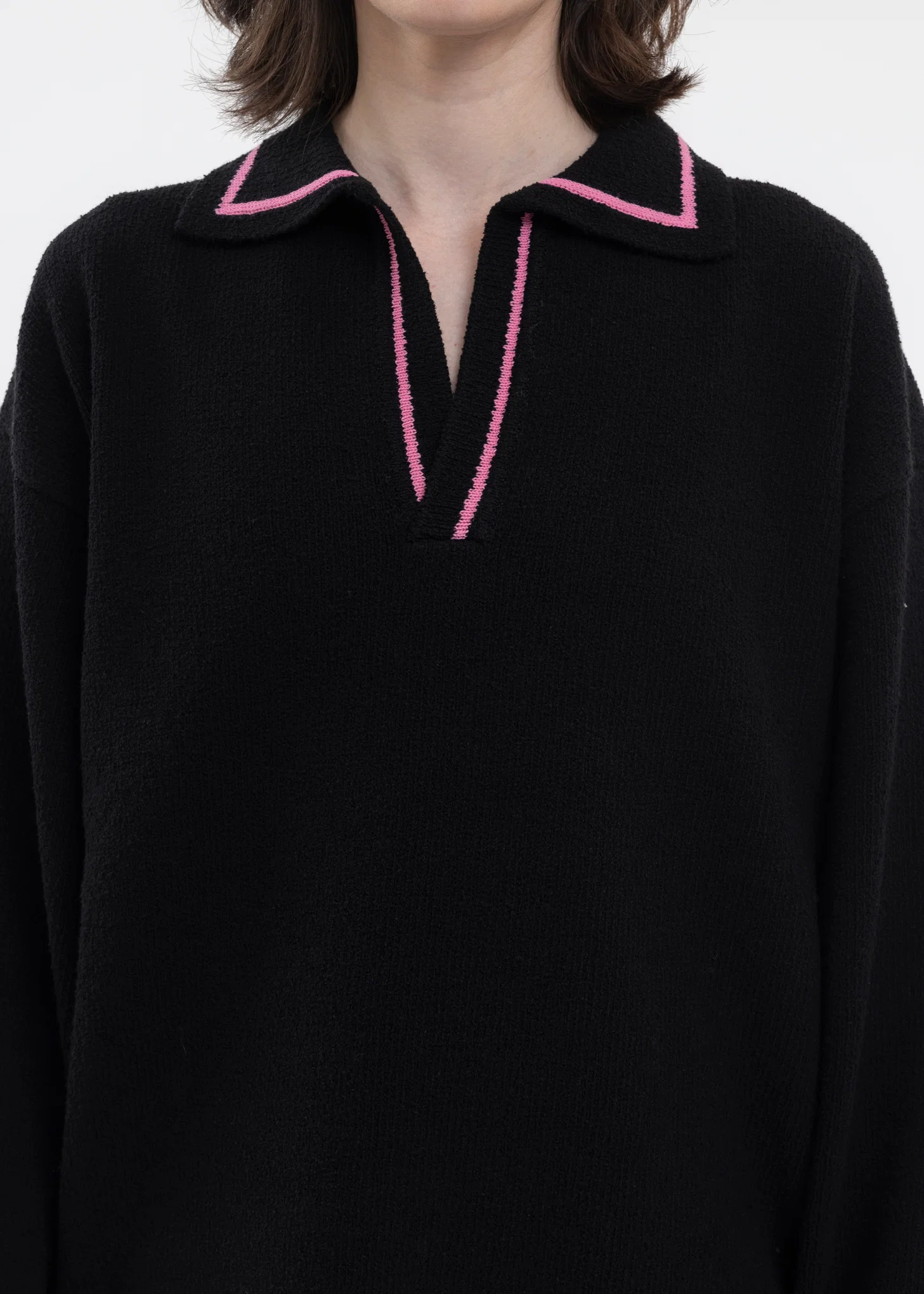 BLACK BACK LOGO MARINE KNIT SWEATER - Image 4