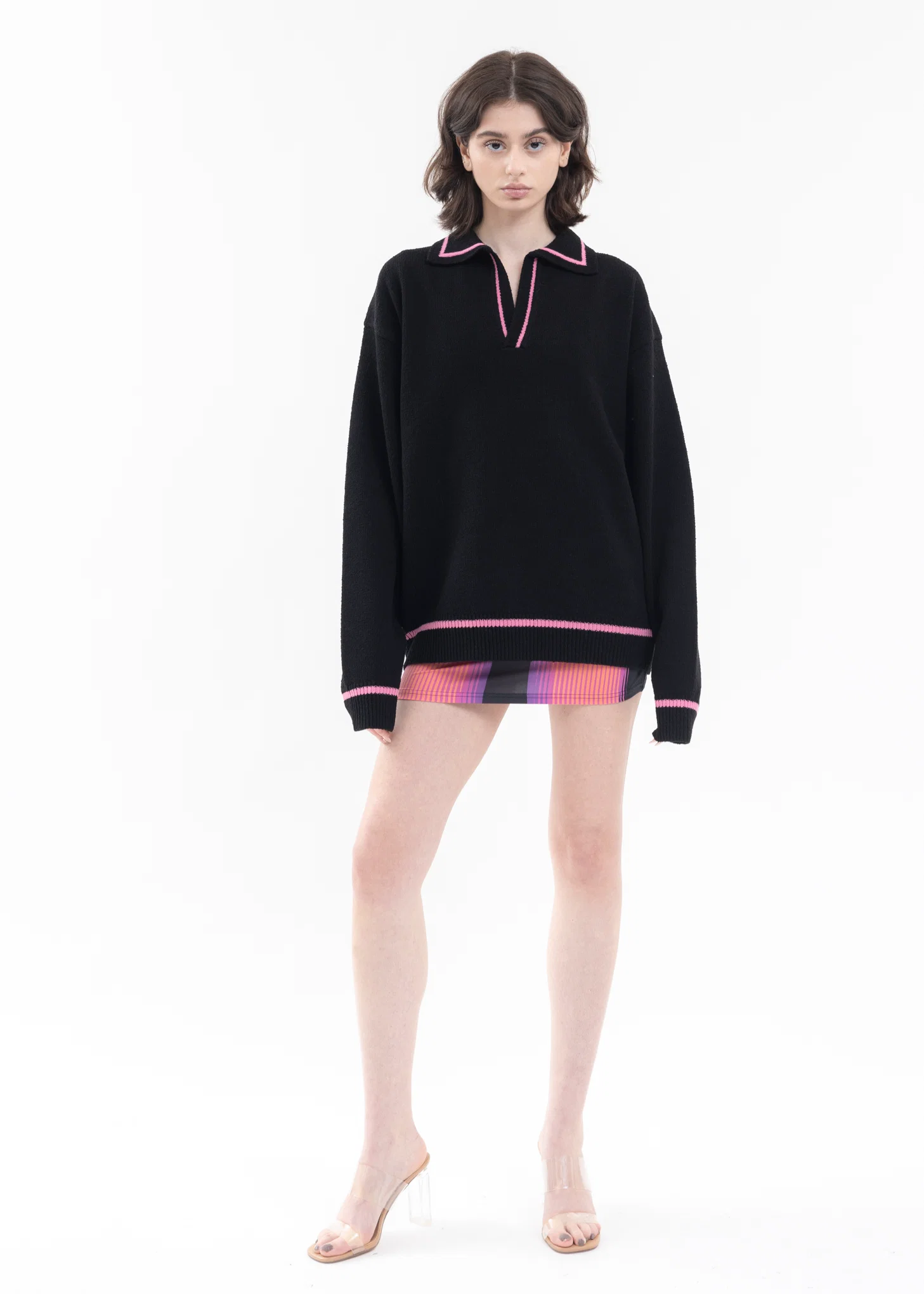 BLACK BACK LOGO MARINE KNIT SWEATER - Image 6