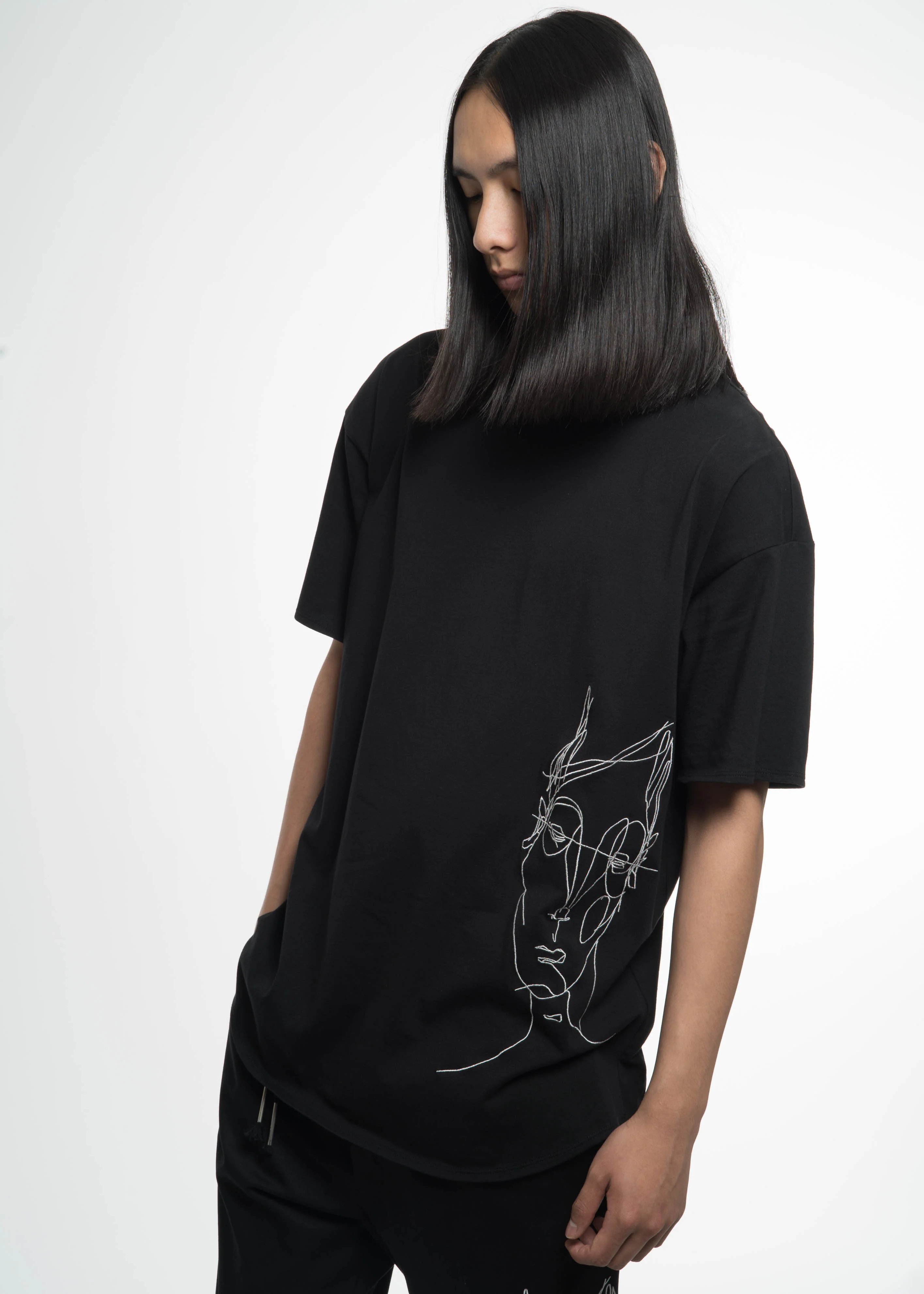 Black Baggy "Big Face" T-Shirt
