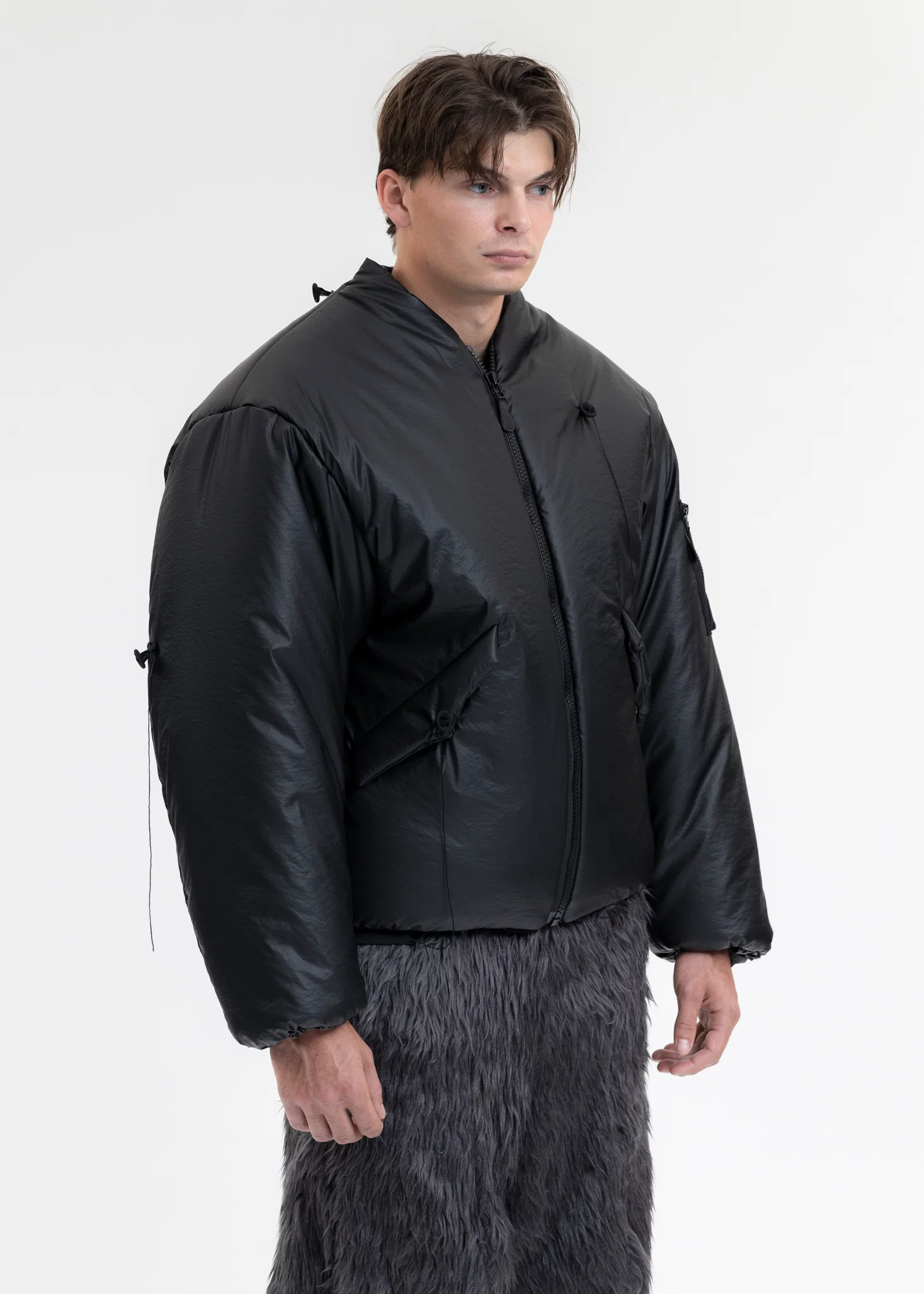 BLACK BALLOON BOMBER JACKET - Image 4
