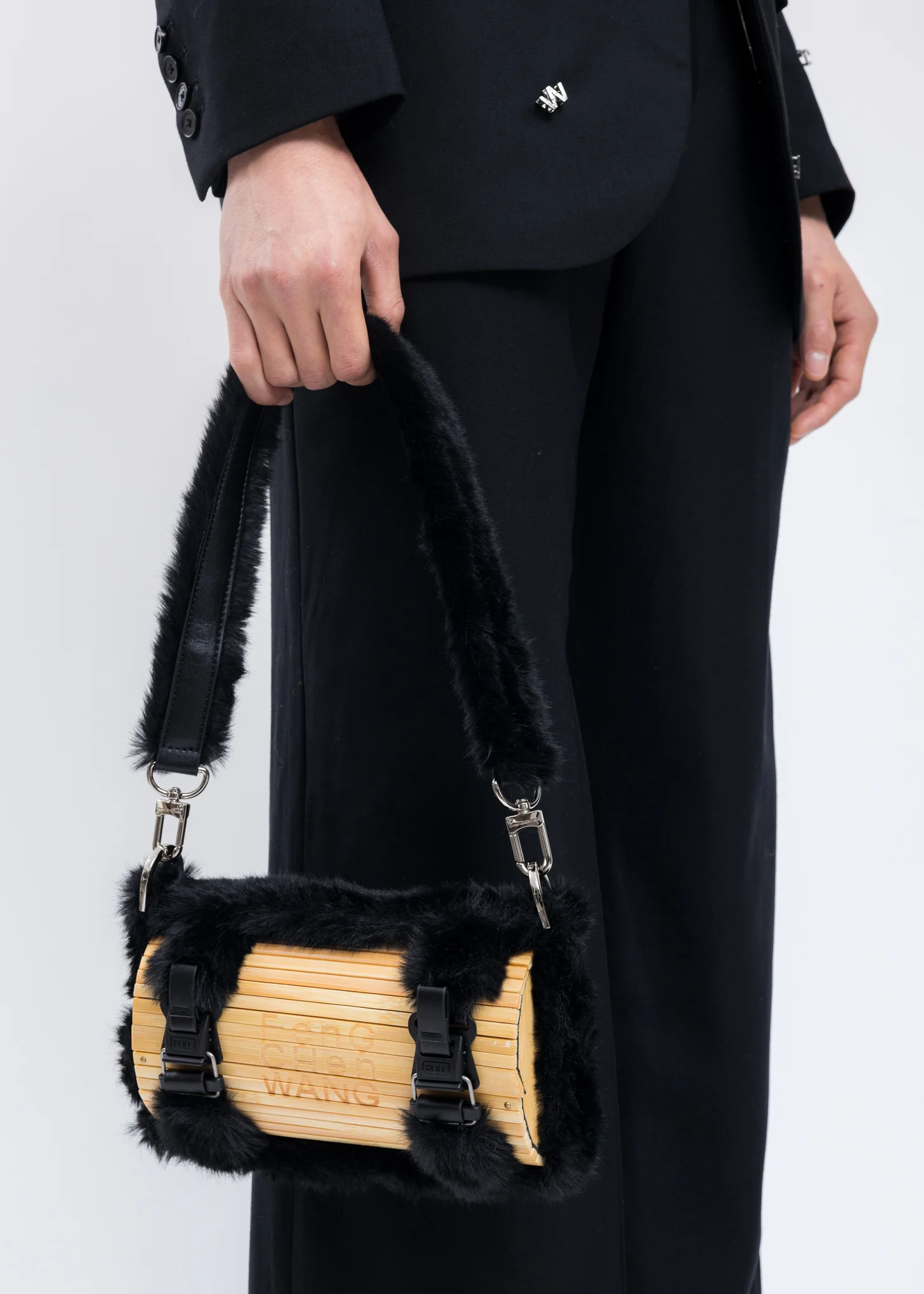 Black Bamboo Bag (Fur Version) - Image 3
