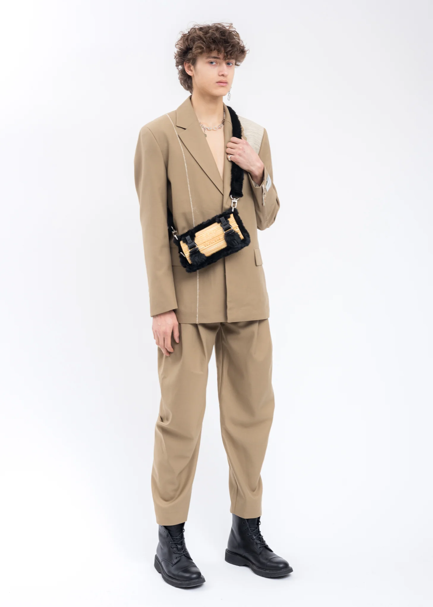Black Bamboo Bag (Fur Version) - Image 5
