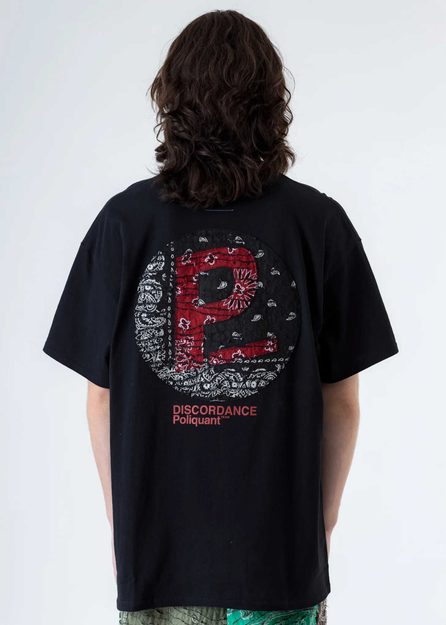 Black Bandana P Patch Print T-Shirt (Red P) - Image 5