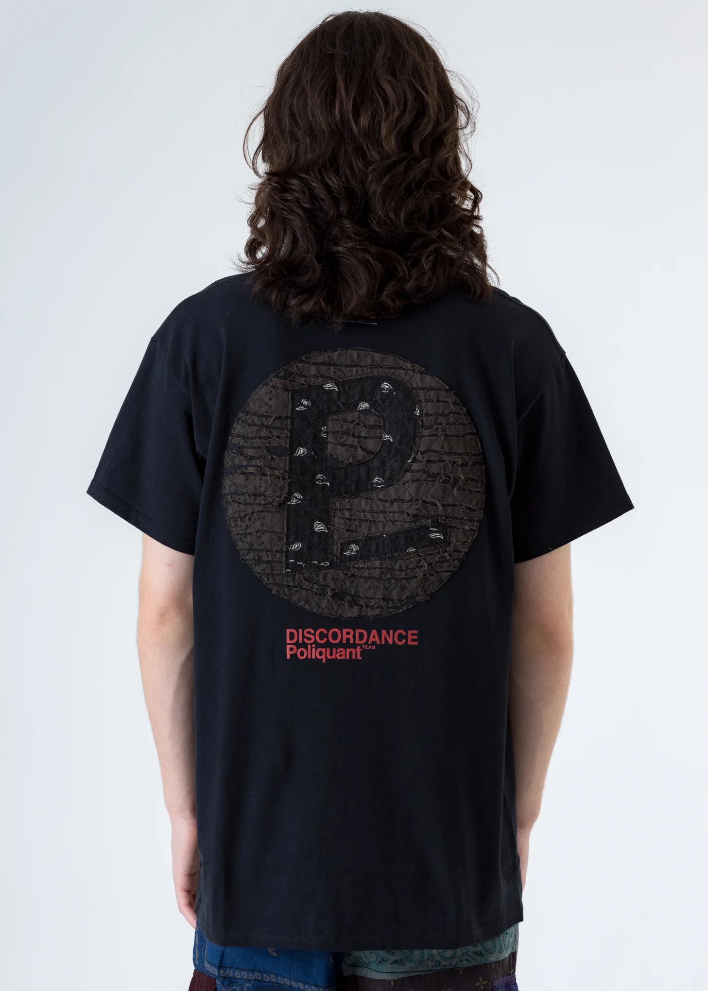 Black Bandana P Patch Print T-Shirt (Black P) - Image 3