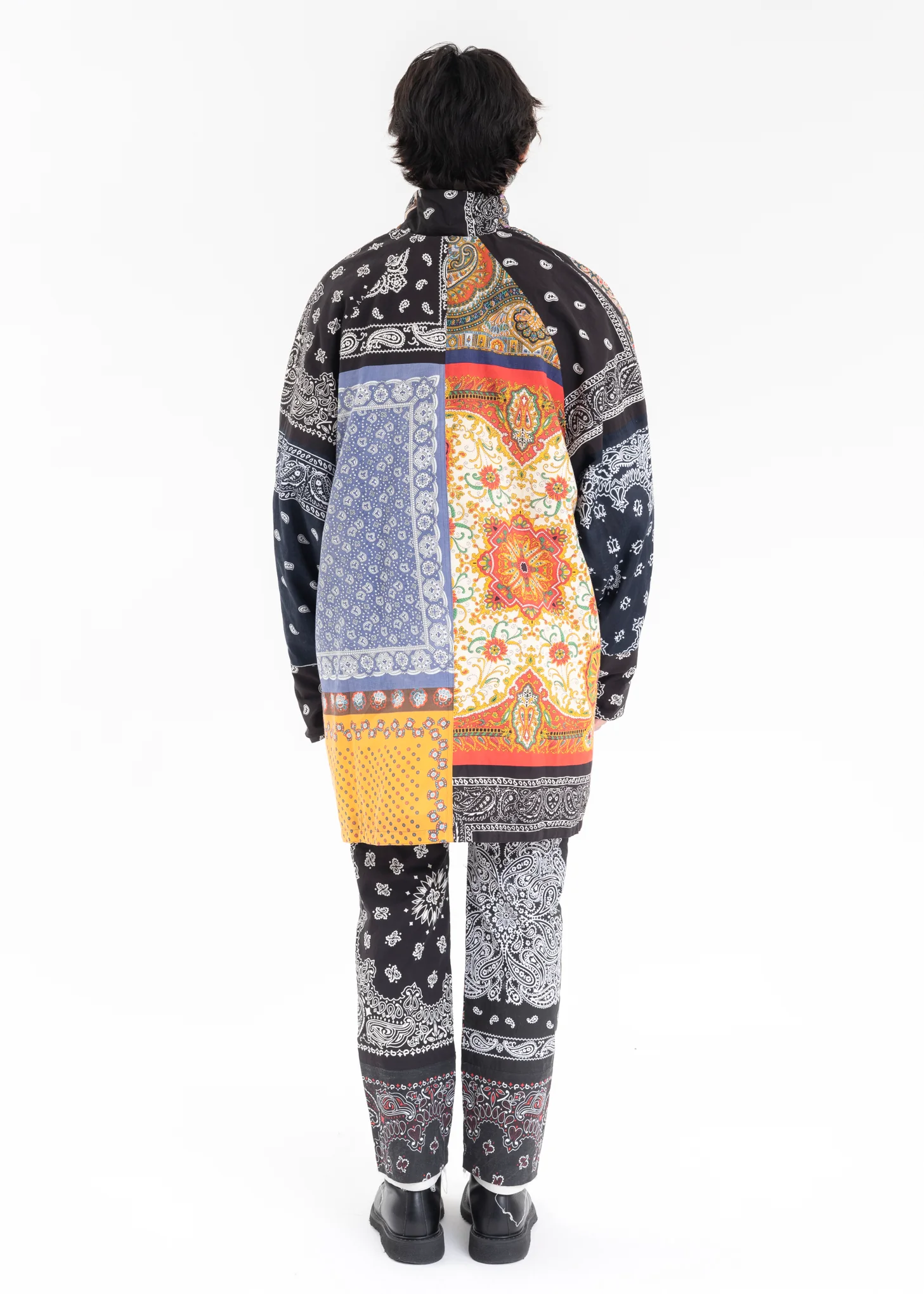 Black BANDANA PATCH OVERSIZED STAND JACKET - Image 2