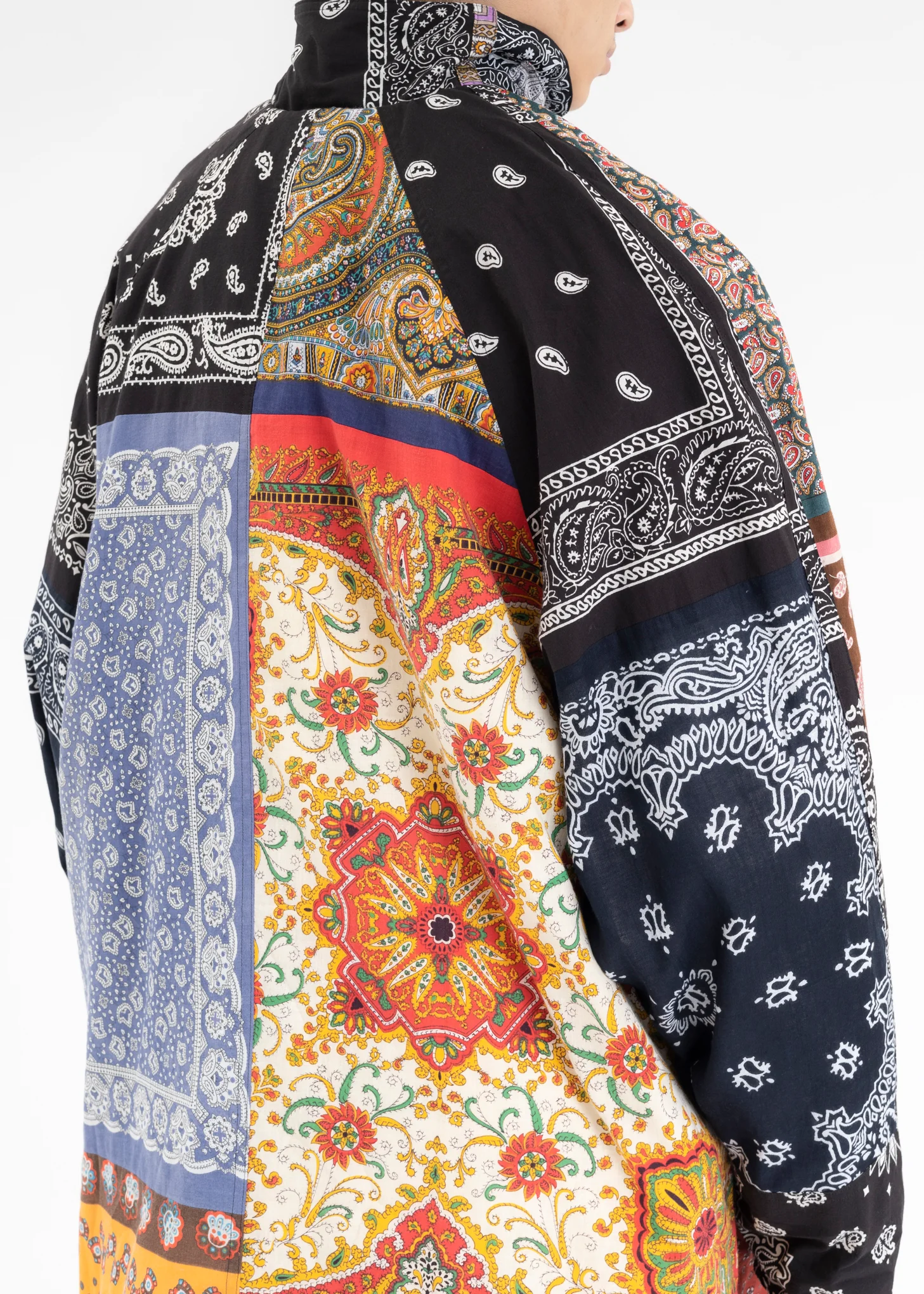 Black BANDANA PATCH OVERSIZED STAND JACKET - Image 6