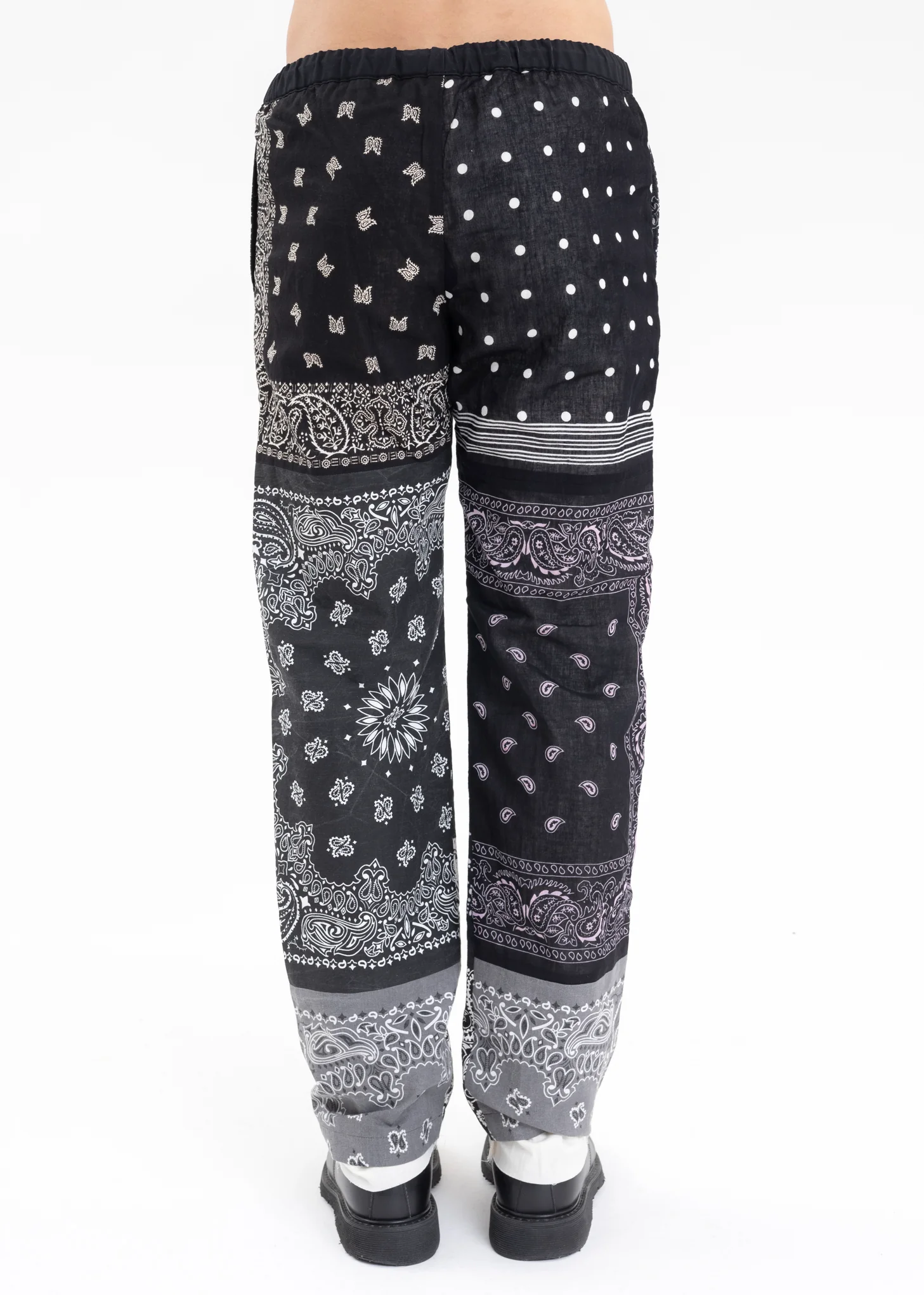 Black BANDANA PATCHWORK PANTS - Image 2