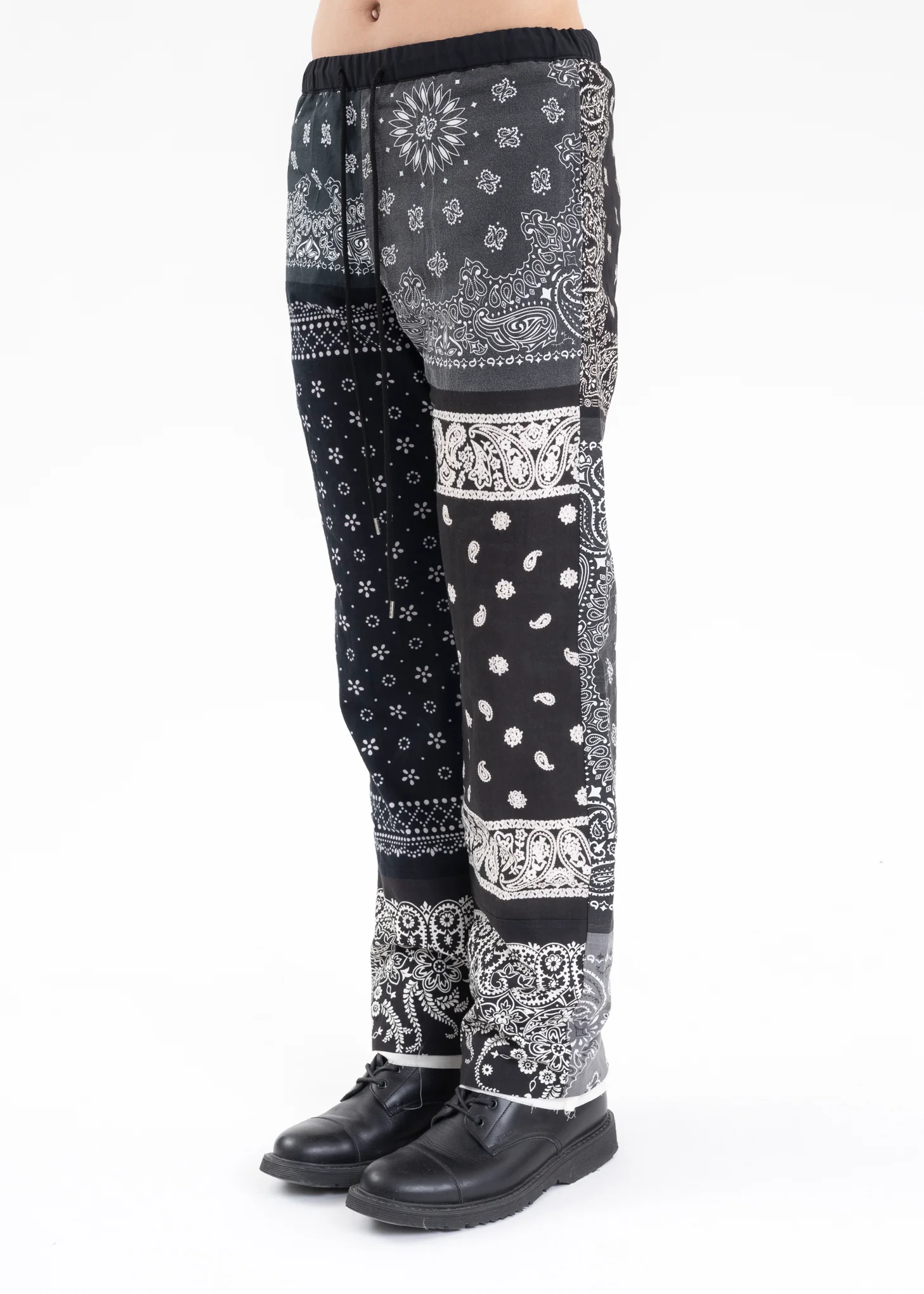 Black BANDANA PATCHWORK PANTS - Image 3