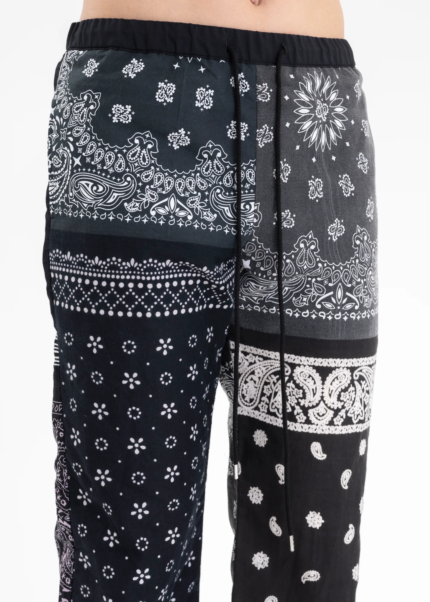 Black BANDANA PATCHWORK PANTS - Image 5