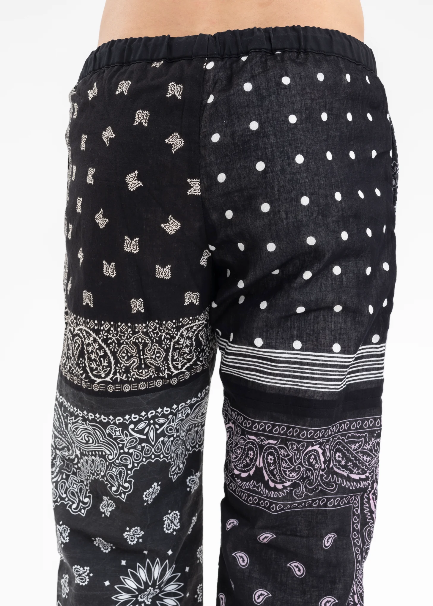 Black BANDANA PATCHWORK PANTS - Image 6