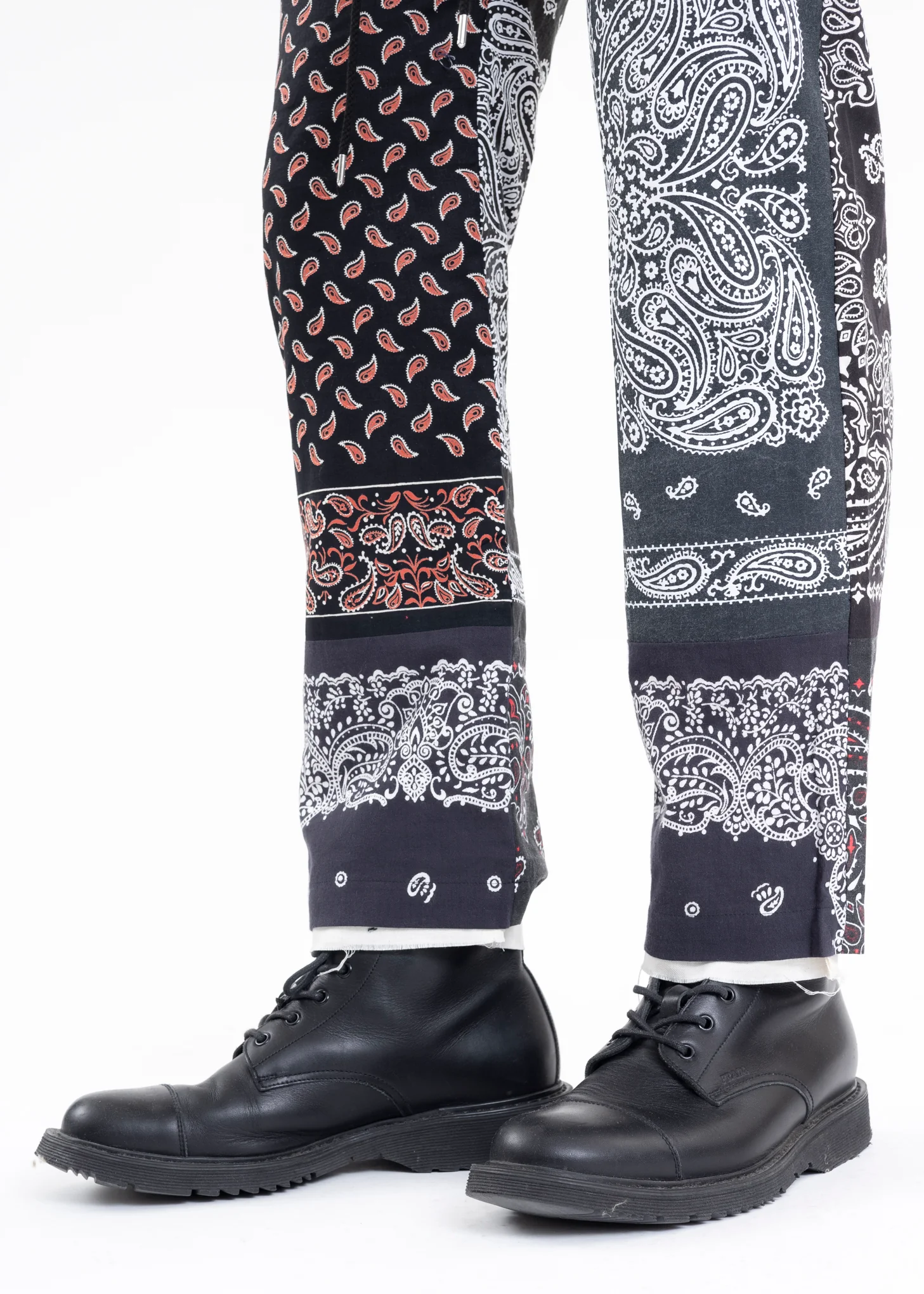 Black BANDANA PATCHWORK PANTS - Image 5