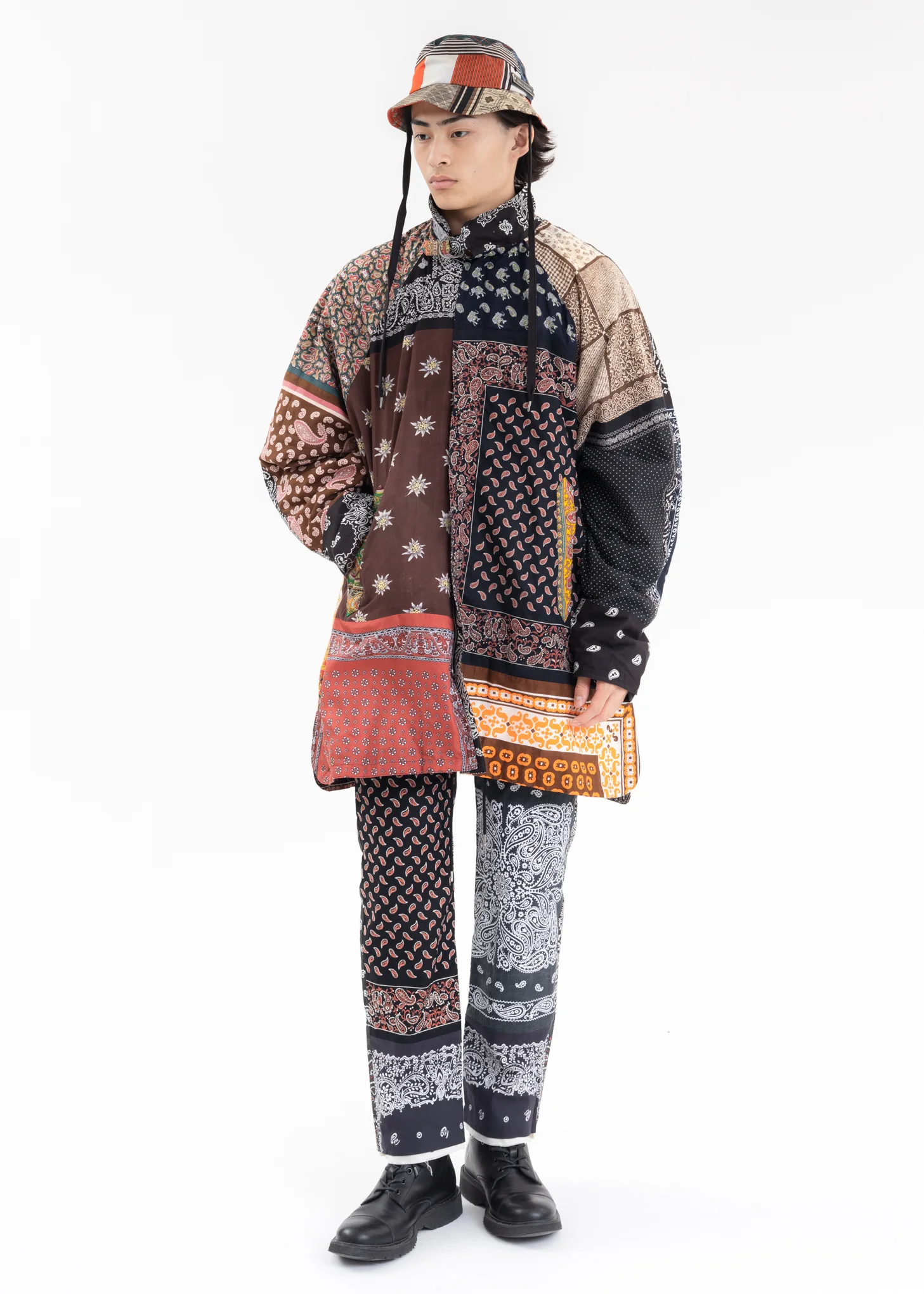 Black BANDANA PATCHWORK PANTS - Image 8