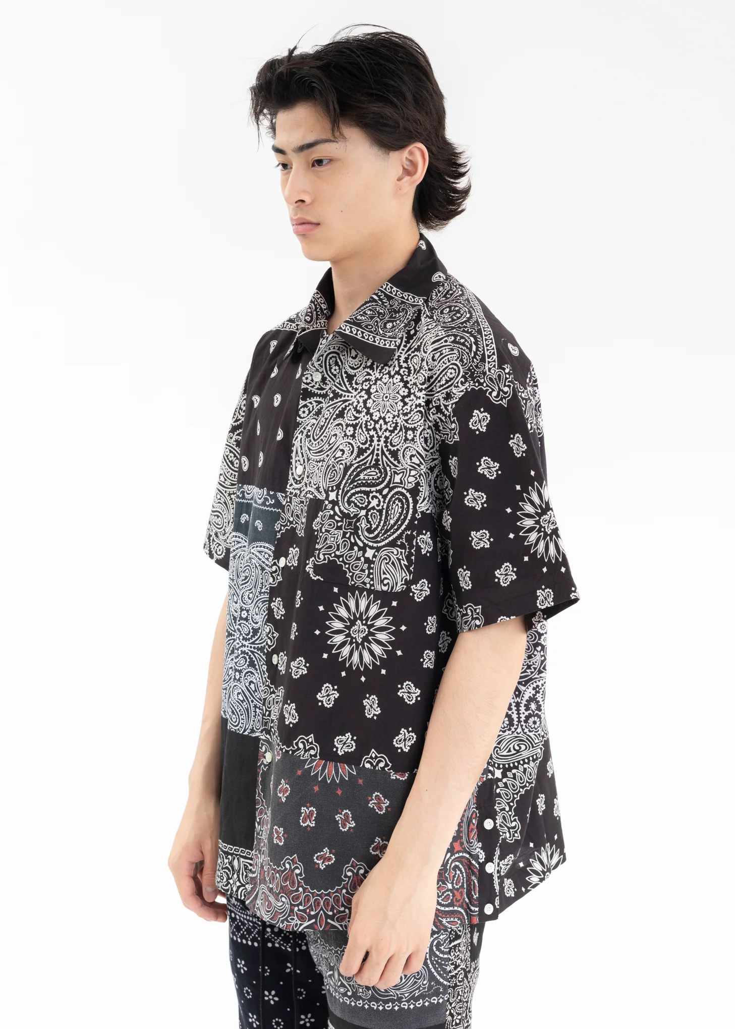 Black BANDANA PATCHWORK SHIRT SS - Image 3