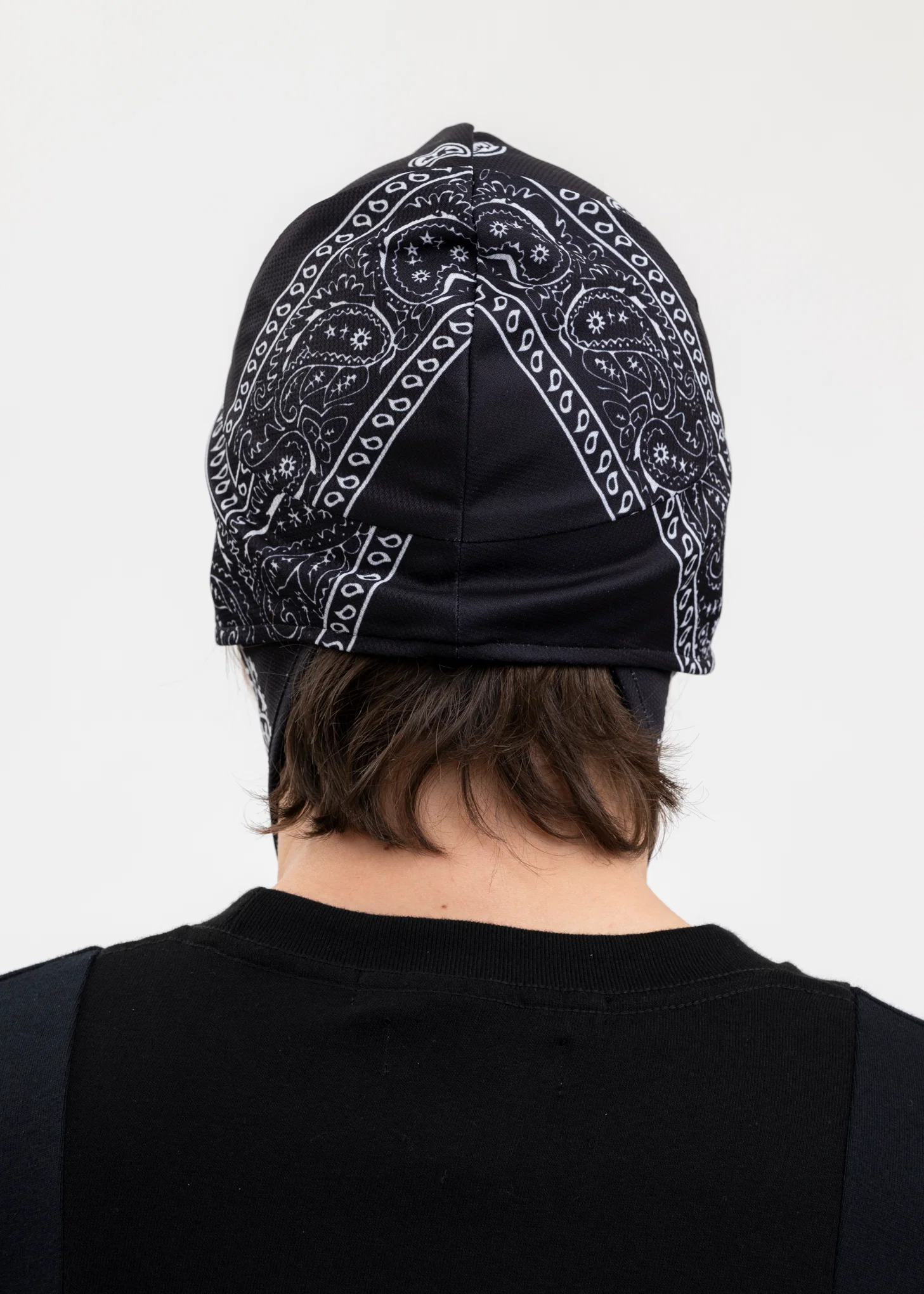 BLACK BANDANA PRINTED HAT WITH MASK 1 - Image 3