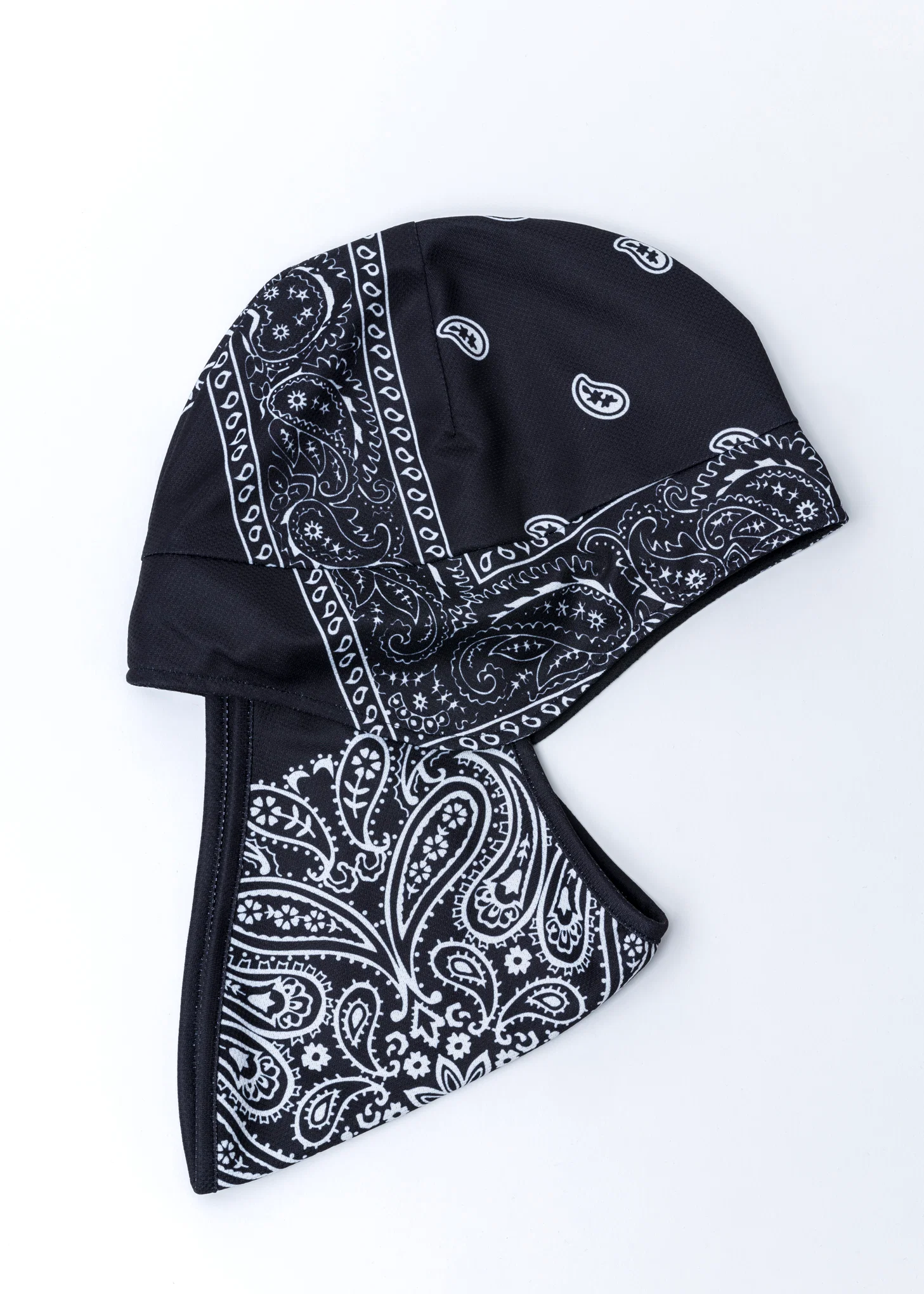 BLACK BANDANA PRINTED HAT WITH MASK 1 - Image 6