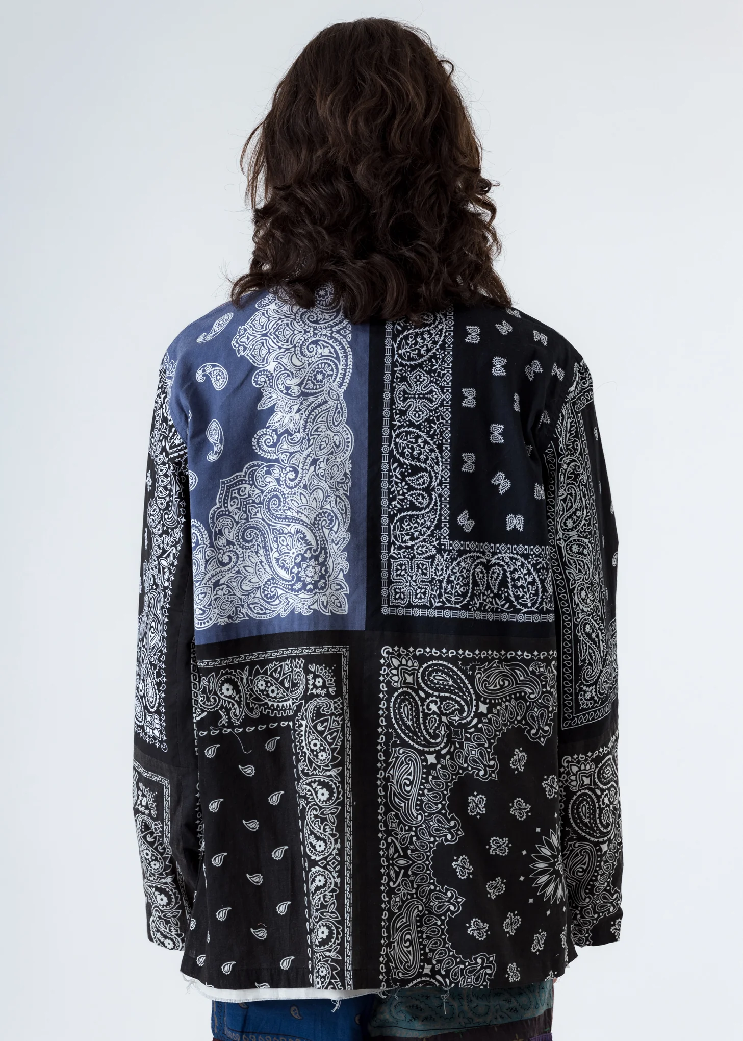 Black Bandana Patch Work Concho Jacket - Image 2