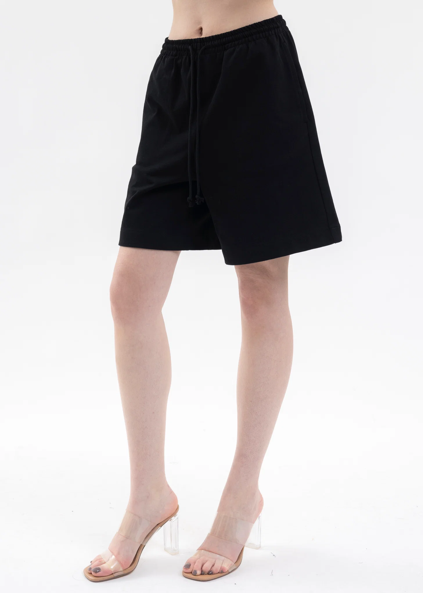 BLACK BANDED SHORTS - Image 3