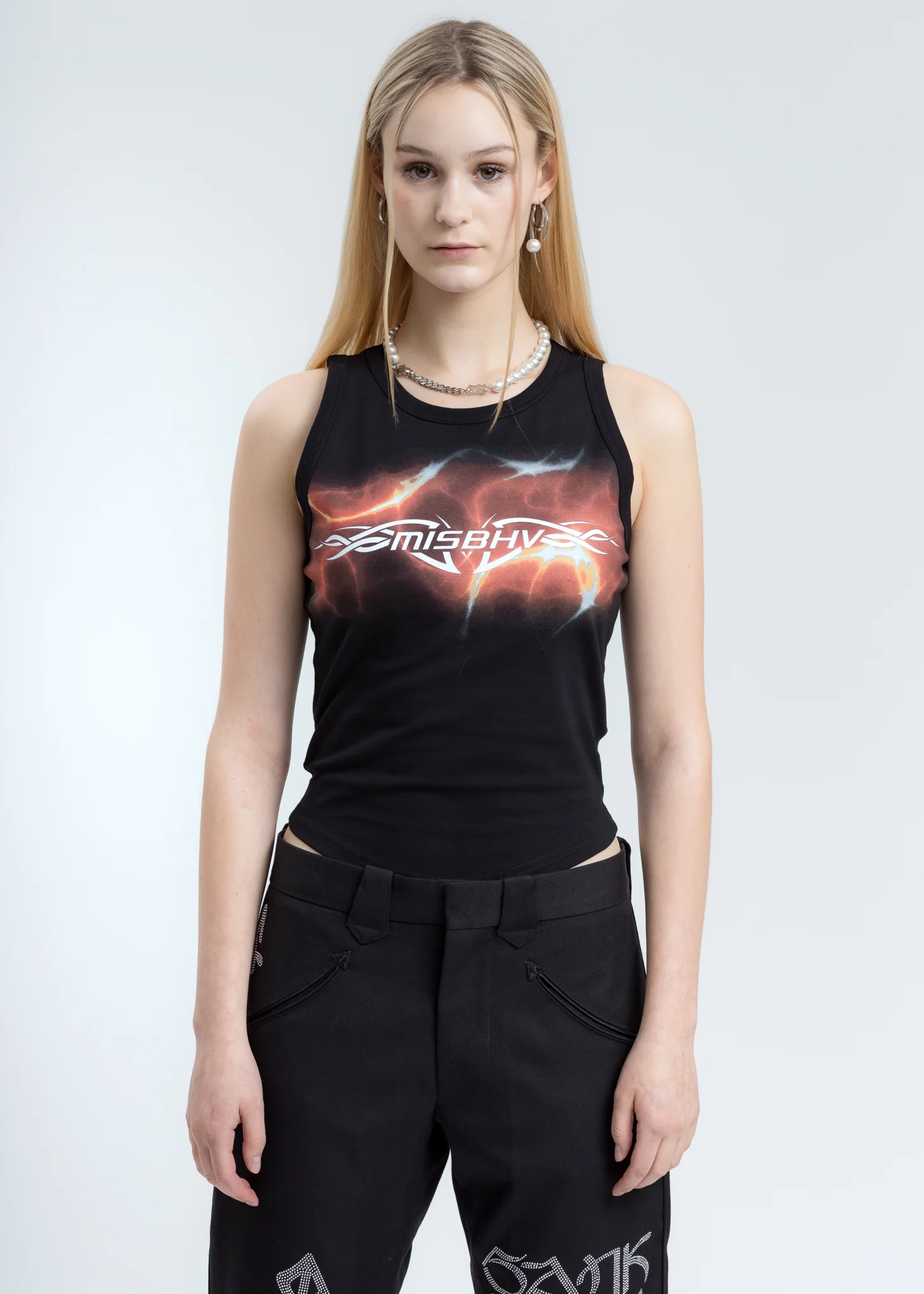 Black Barb Wire Logo Tank Top