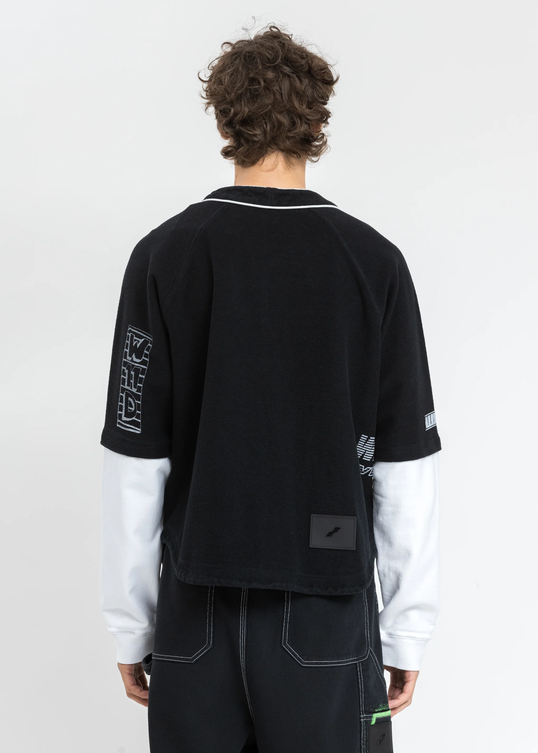 Black Baseball Jersey Long Sleeve Jacket - Image 3