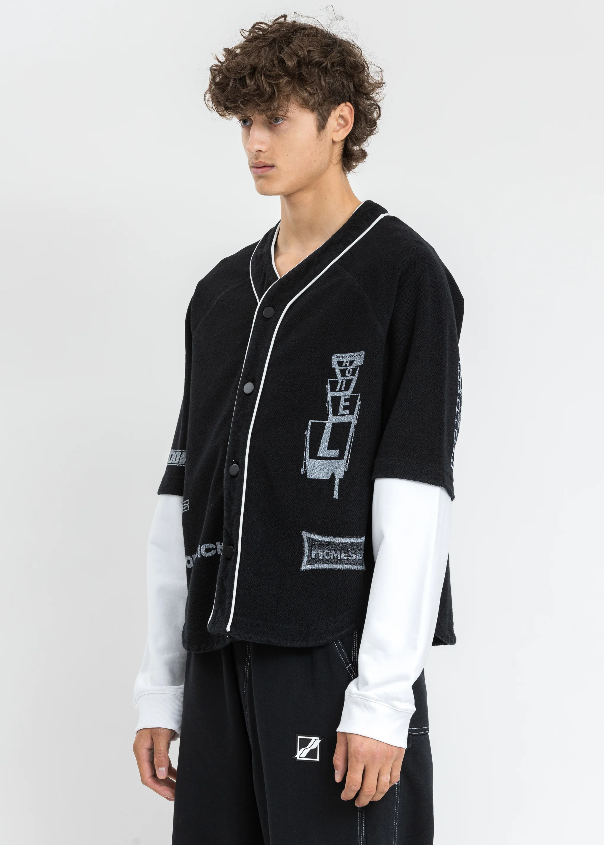 Black Baseball Jersey Long Sleeve Jacket - Image 4