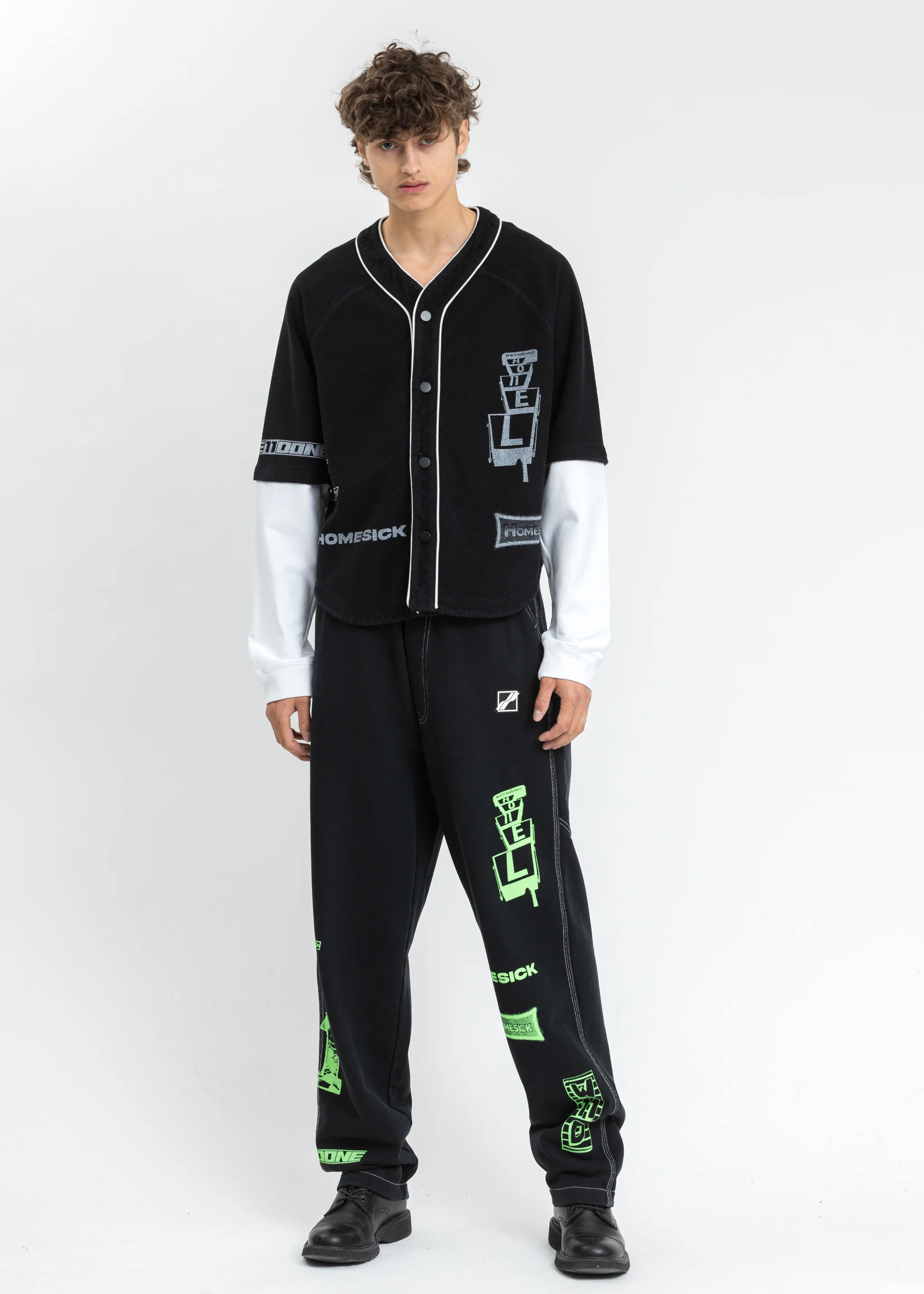 Black Baseball Jersey Long Sleeve Jacket - Image 5