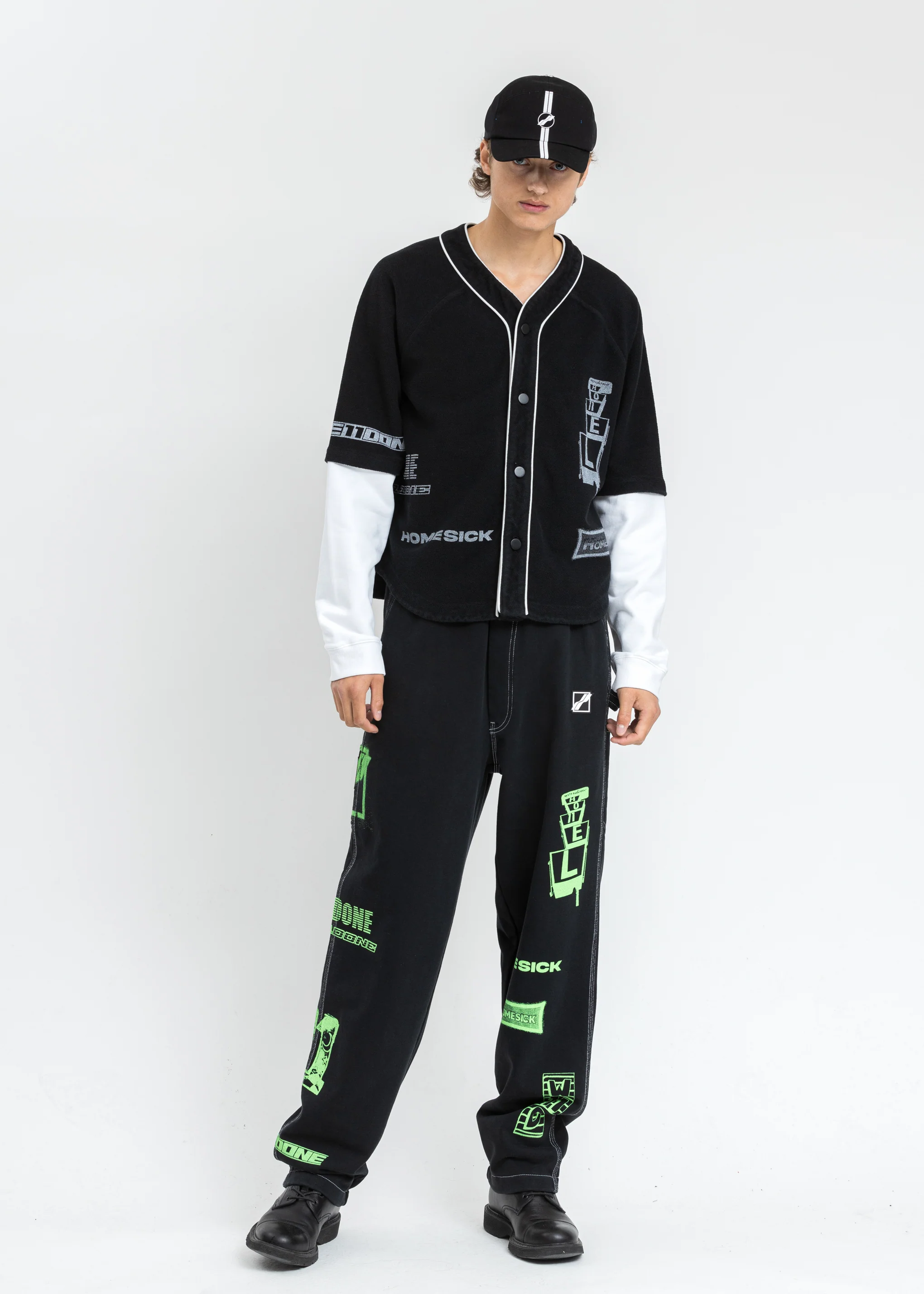 Black Baseball Jersey Long Sleeve Jacket - Image 6
