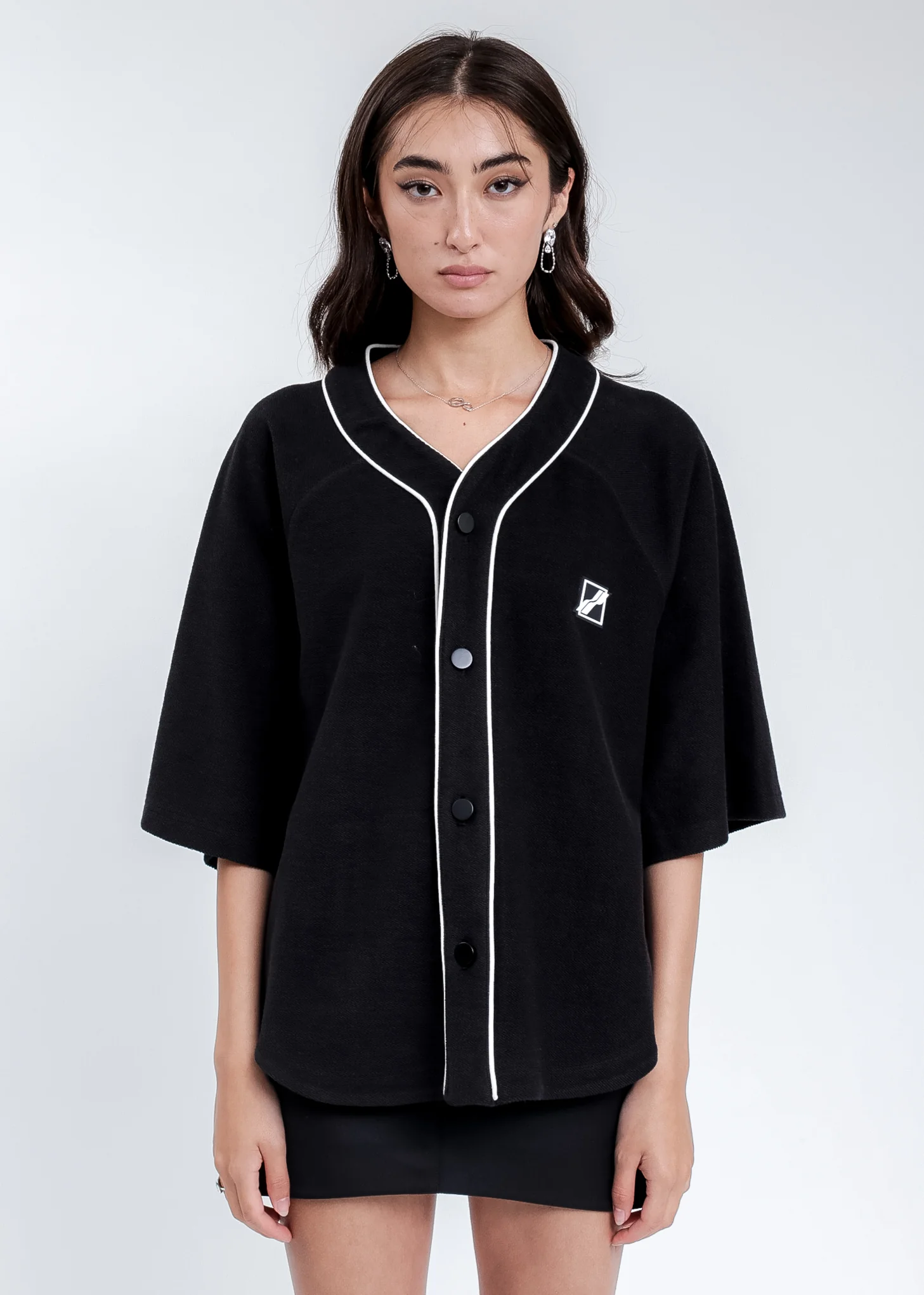 Black Baseball Jersey Shirt